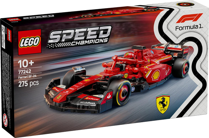 LEGO Speed Champions Ferrari SF-24 F1 Race Car Toy with Driver Minifigure - Building Set for Ages 10+