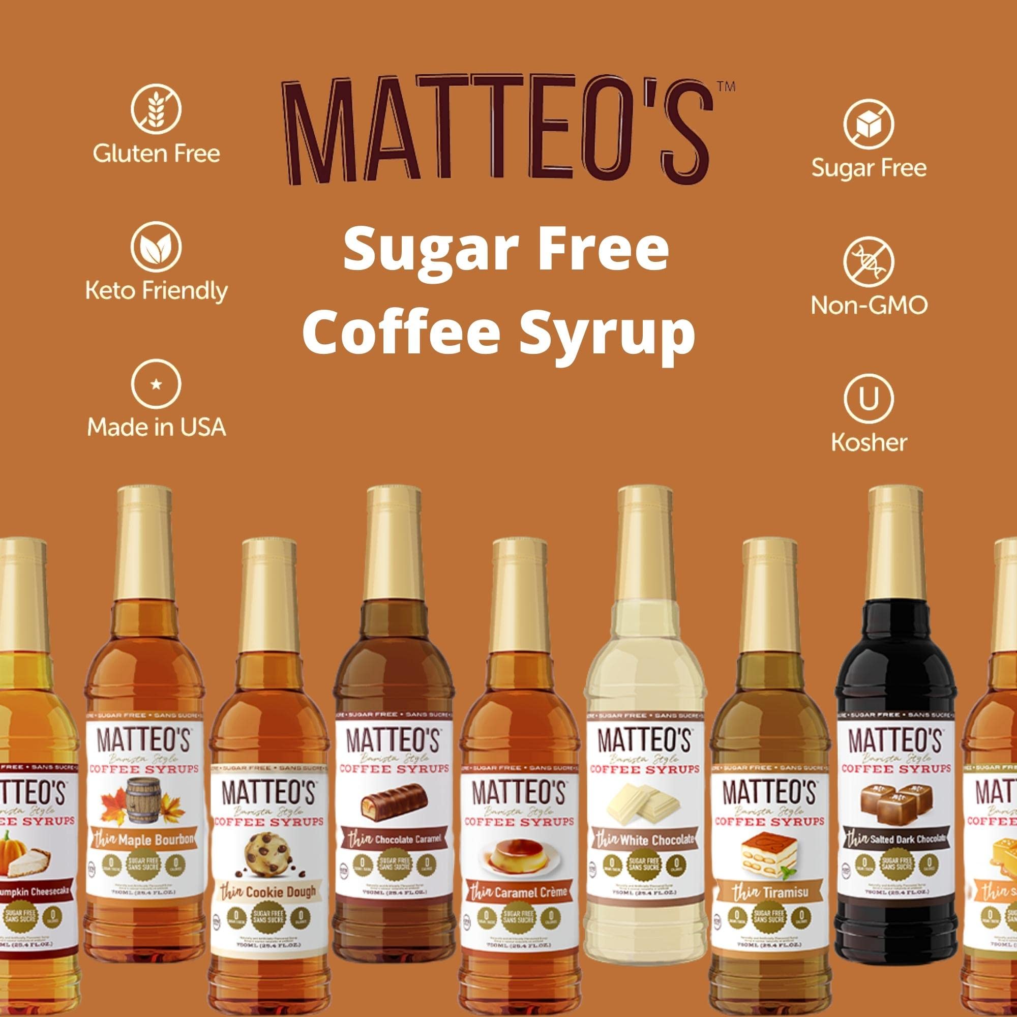 Matteo's Sugar Free Coffee Syrup - Caramel Flavor | 0 Calories, 0 Carbs | 750 ml 9