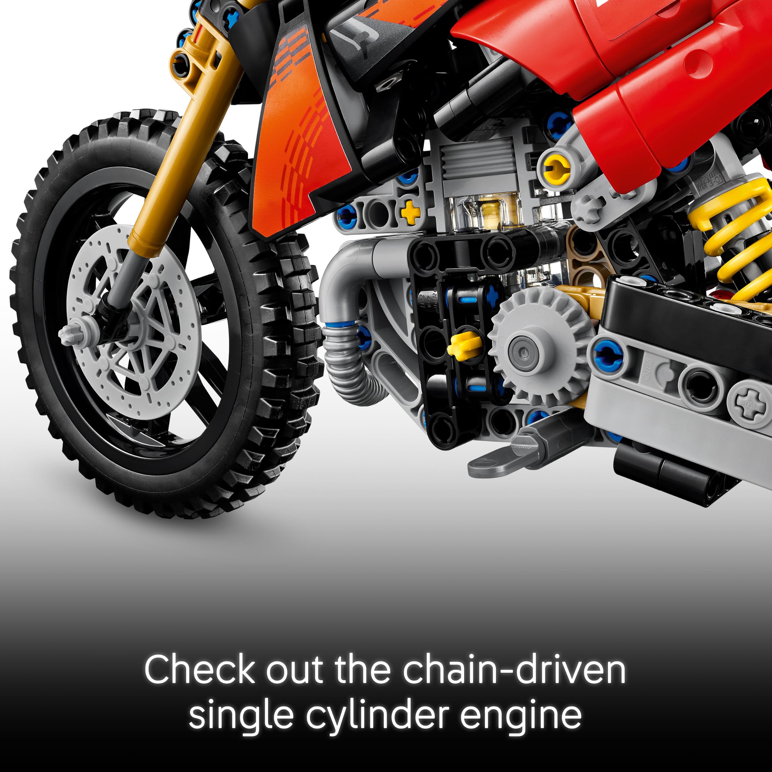 LEGO Technic Ducati Desmo450 MX Factory Motorcycle Building Set - Realistic Engine & Suspension | Ages 10+ 5