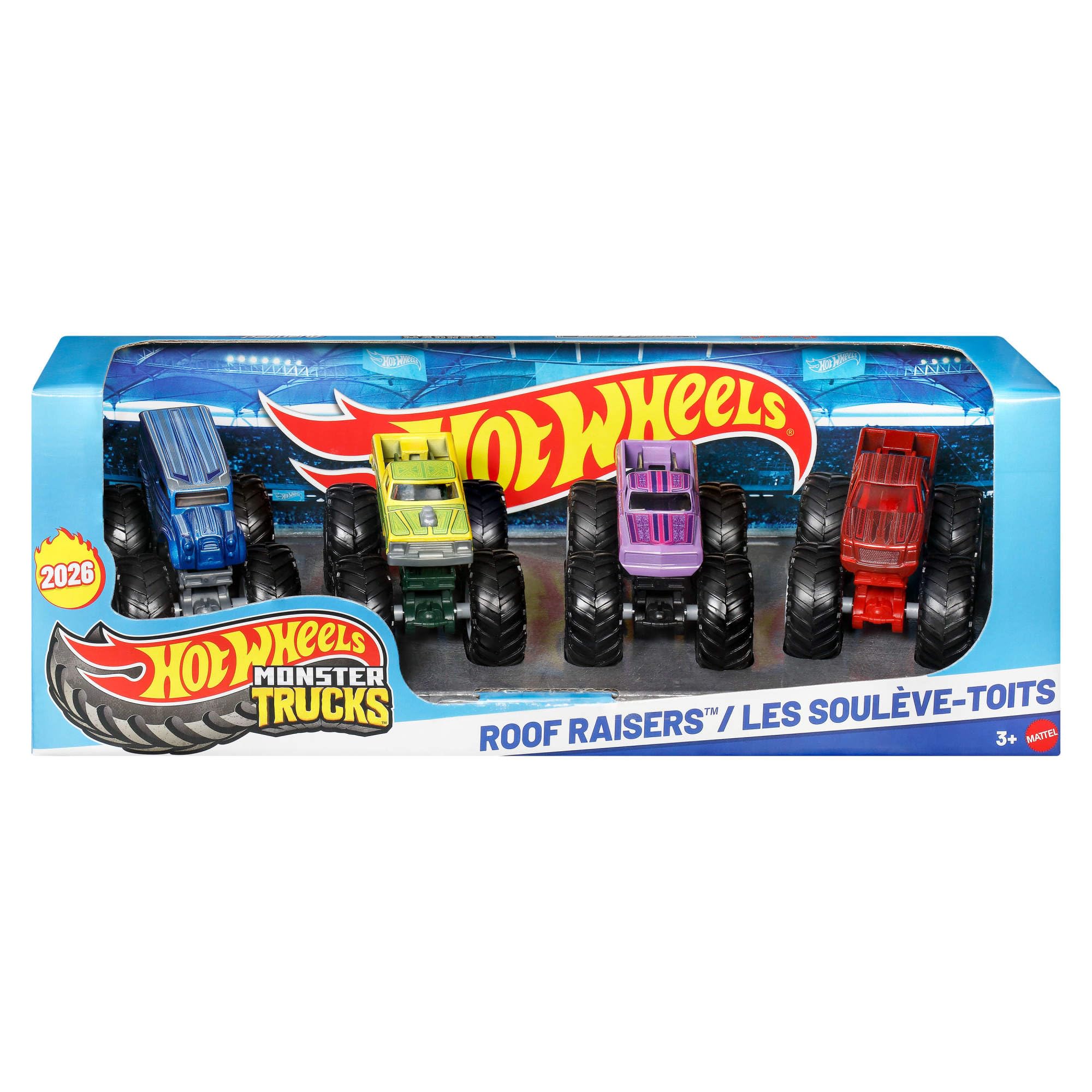 Hot Wheels Monster Trucks 4-Pack - Set of 4 Toy Vehicles | 1:64 Scale | Ages 3+