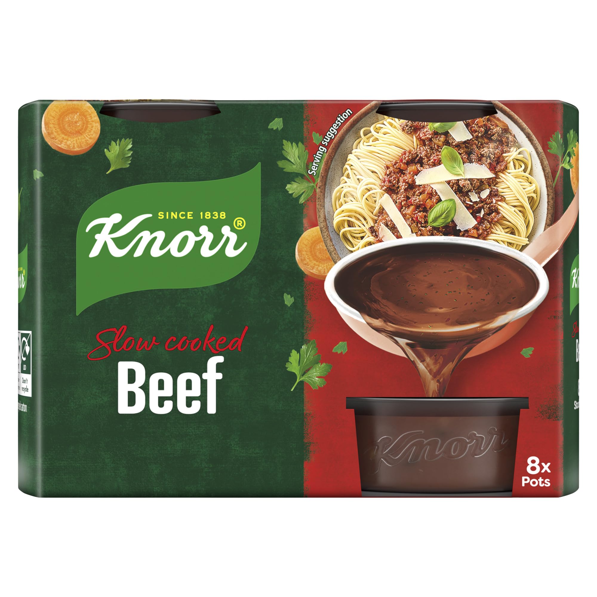 Knorr Beef Stock Pots - Rich Beef Flavour, Gluten-Free | 4 x 28g Pots (224g Total)