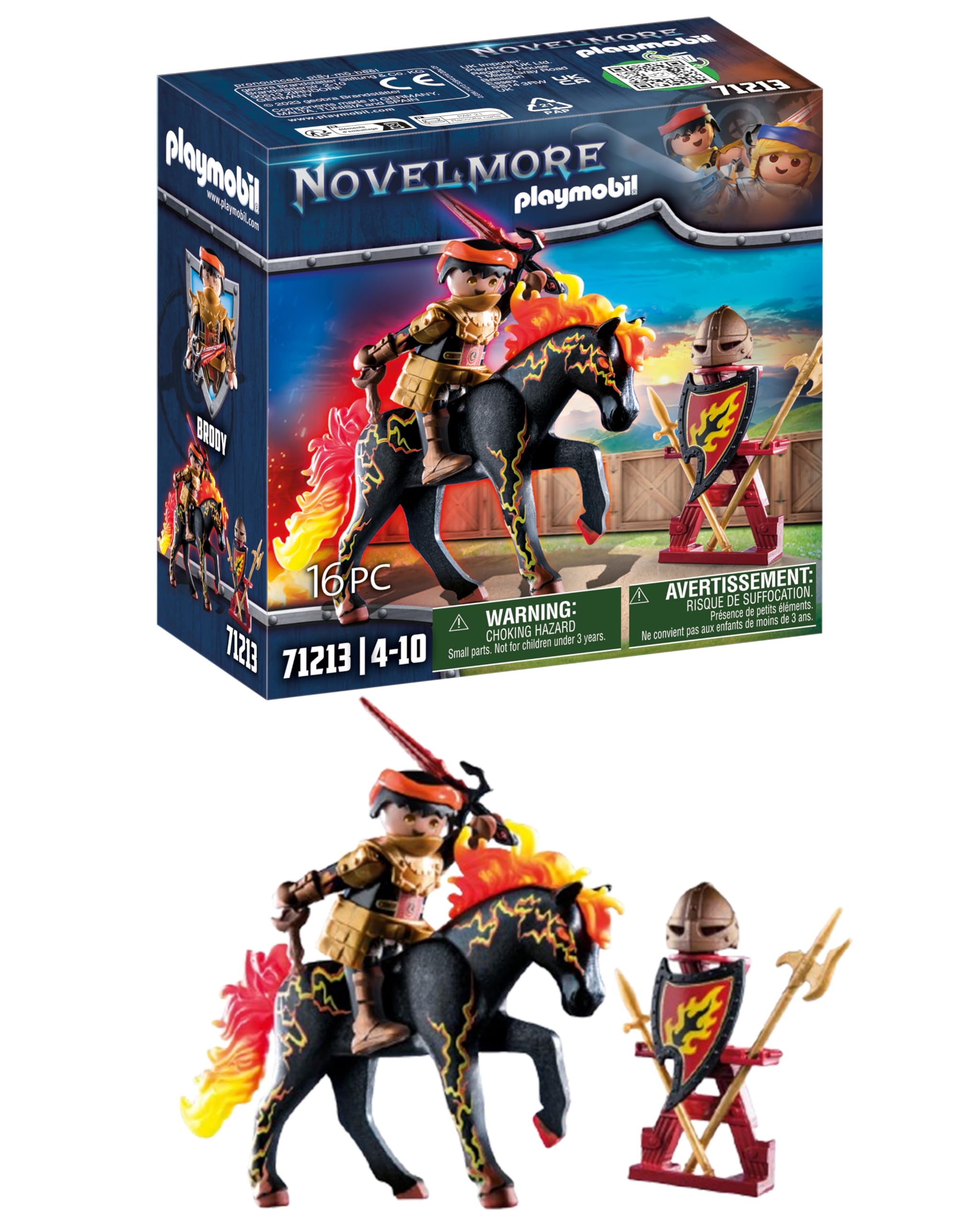 Playmobil Fire Knight - Action Figure Playset with Stunt Features, Ages 7-12