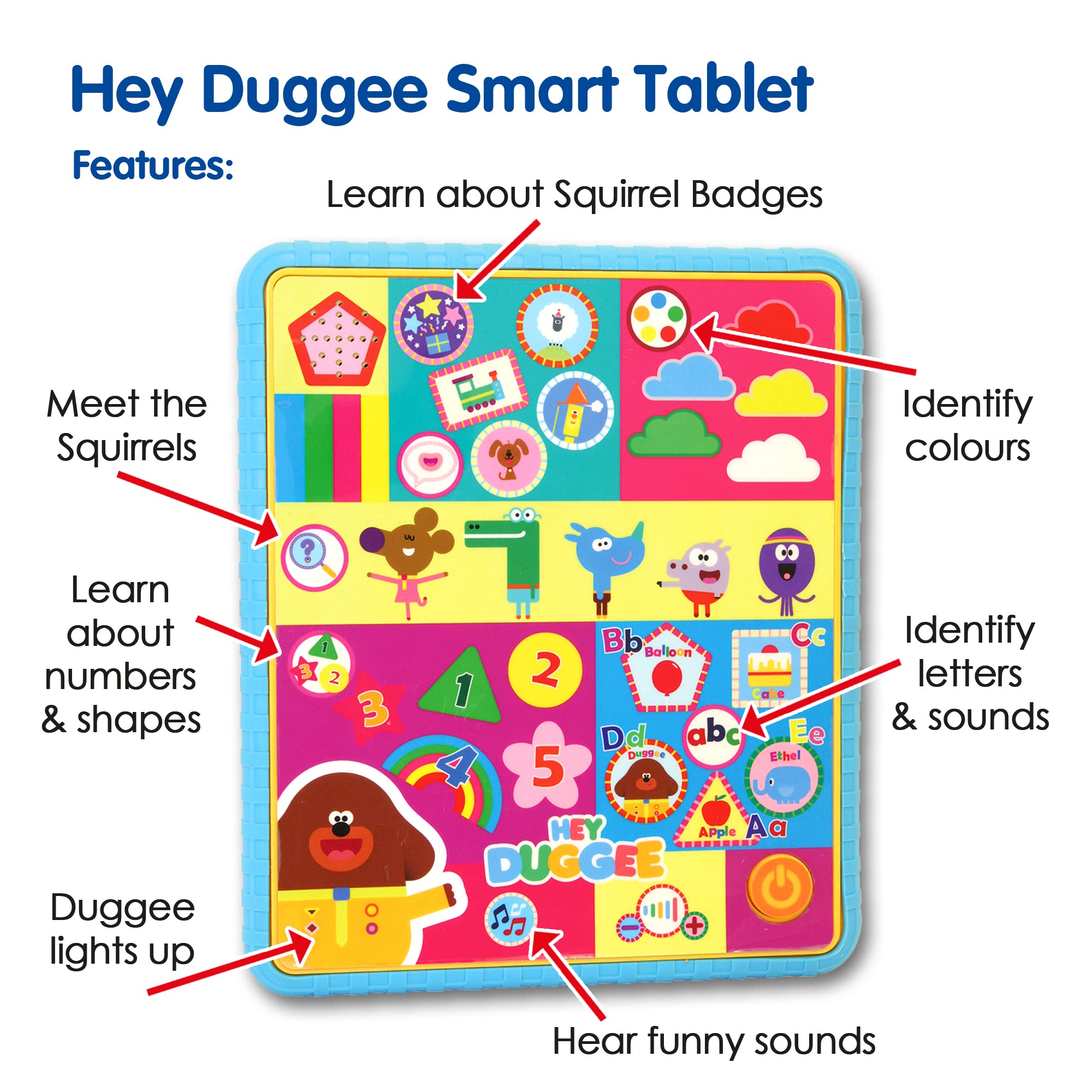 Hey Duggee HD21 Smart Tablet Toy for Kids - Learning Colours, Shapes, Numbers | Ages 3+ 4