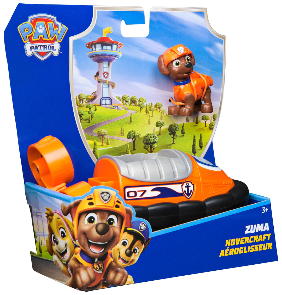 Paw Patrol Zuma's Hovercraft with Collectible Action Figure - Sustainably Made Vehicle Toy for Kids 3+
