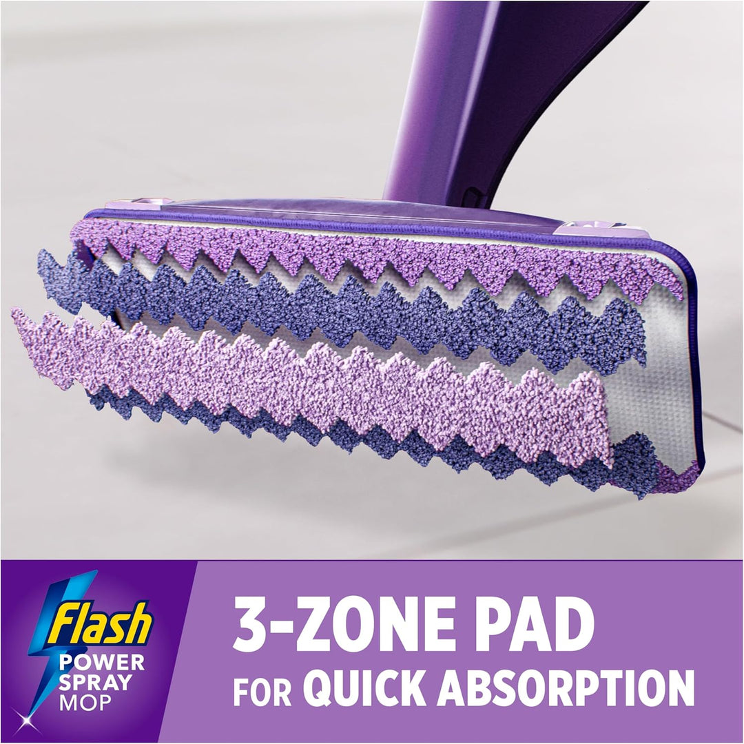 Flash Powermop Floor Cleaner Starter Kit - Spray Mop with Washable Microfiber Pad