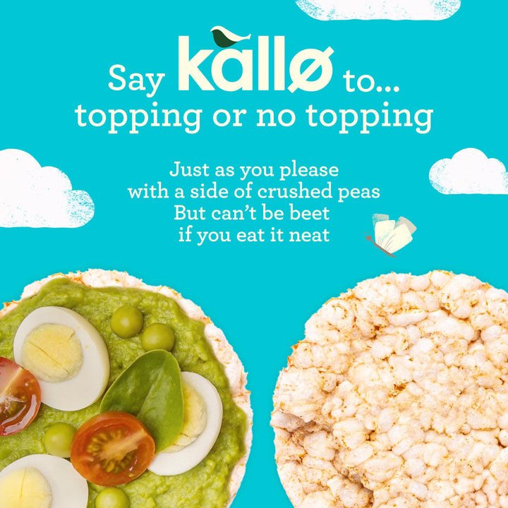 Kallo Spinach & Pesto Veggie Cakes, Lentil & Pea Puffed Crackers Made From Plant