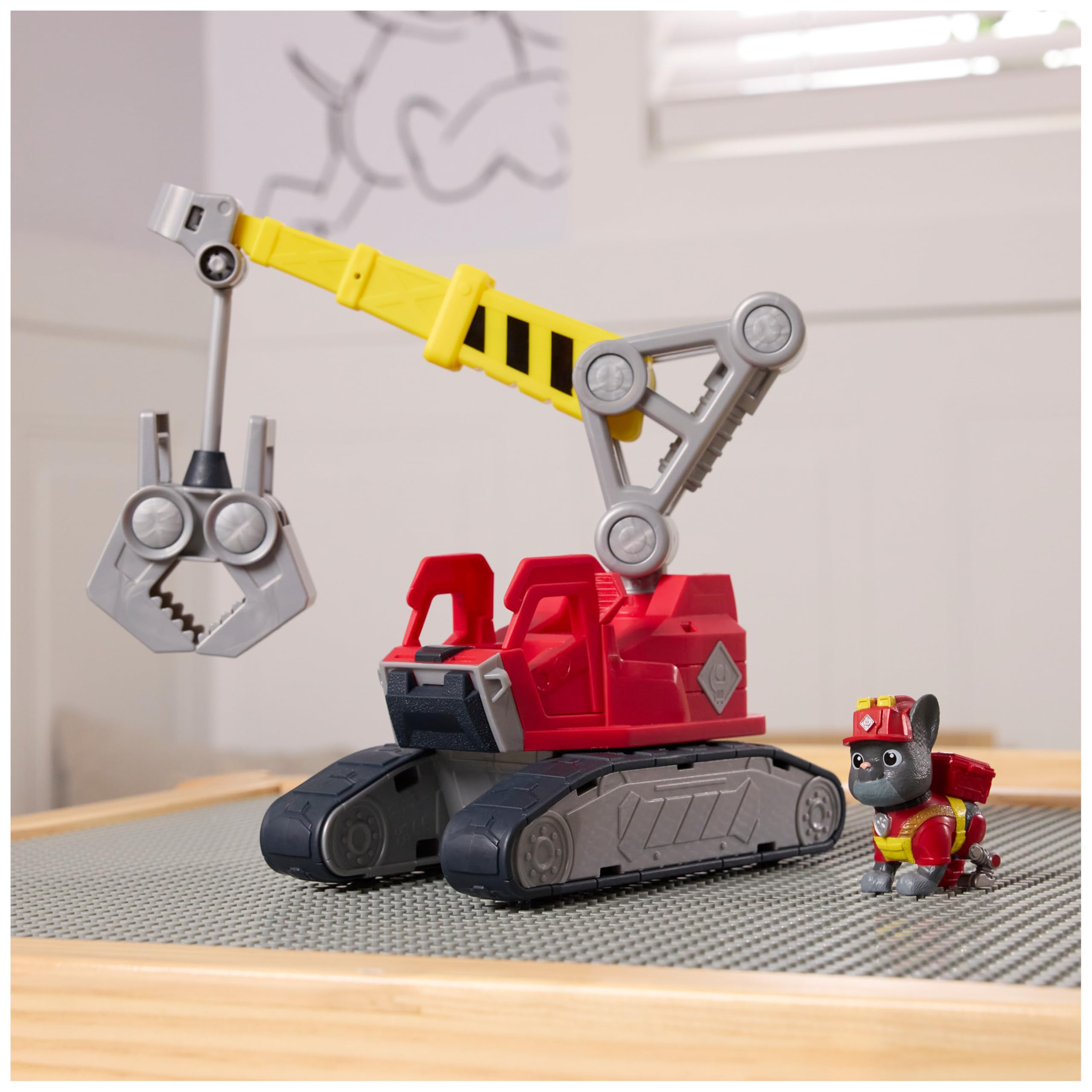 Rubble & Crew Charger's Mega Power Crane Toy Truck with Figure | Ages 3+ | Plastic 6