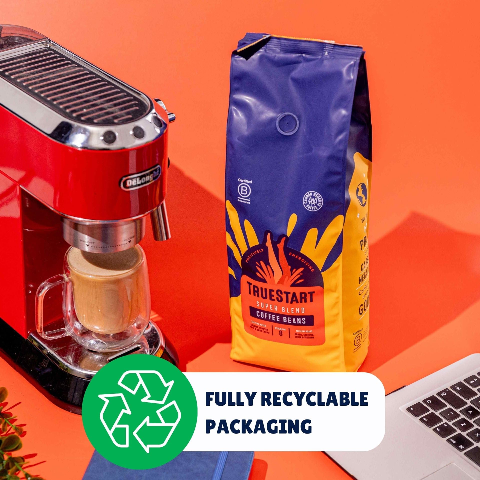 TRUESTART Super Blend Strong Ground Coffee - 1kg, Medium Roast, Mycotoxin-Free | Espresso Ready 3