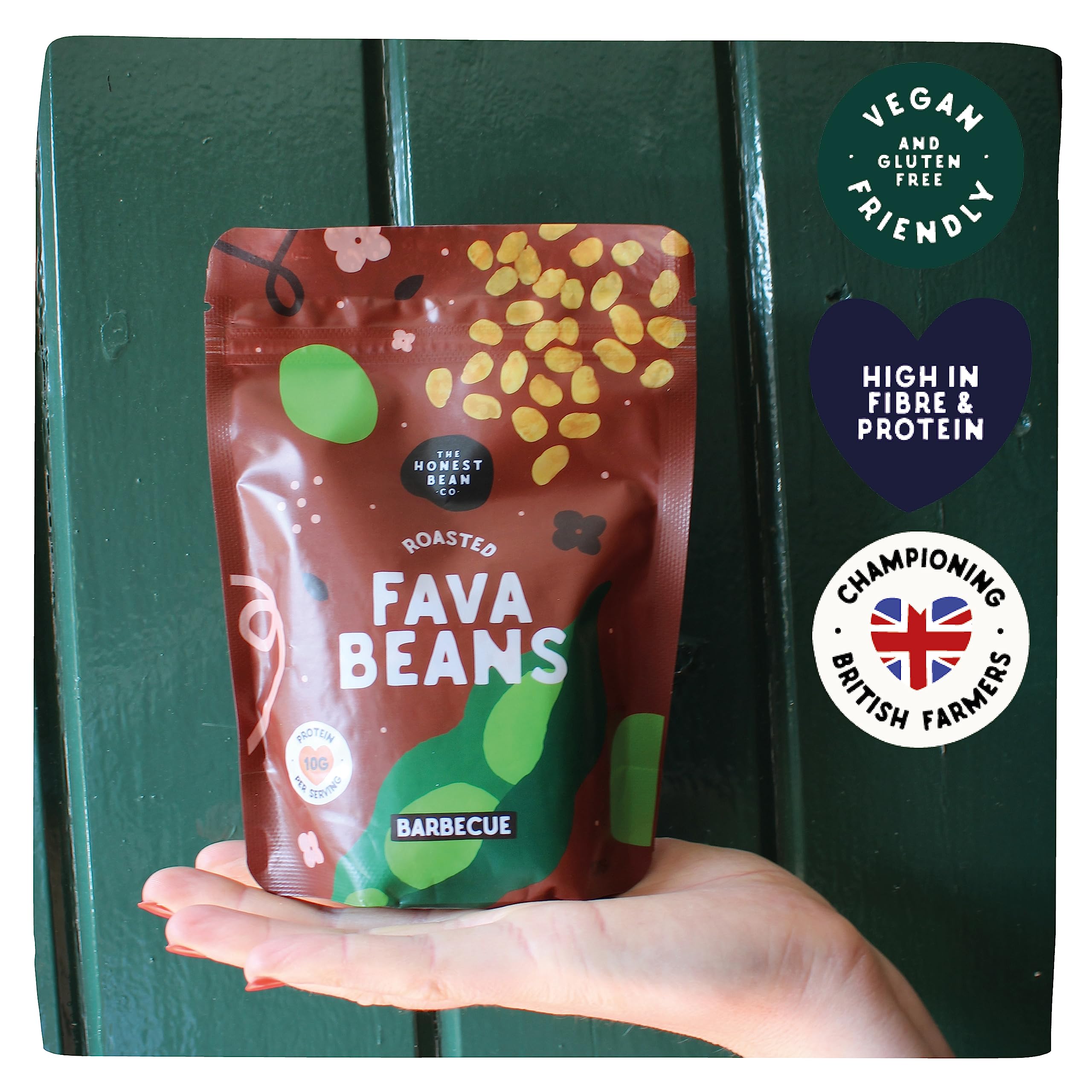 The Honest Bean Co Roasted Fava Bean Variety Pack - Lightly Salted, Sea Salt & Cider Vinegar, BBQ, Chilli Lemon, Seaweed & Miso, Black Garlic & Herb 9