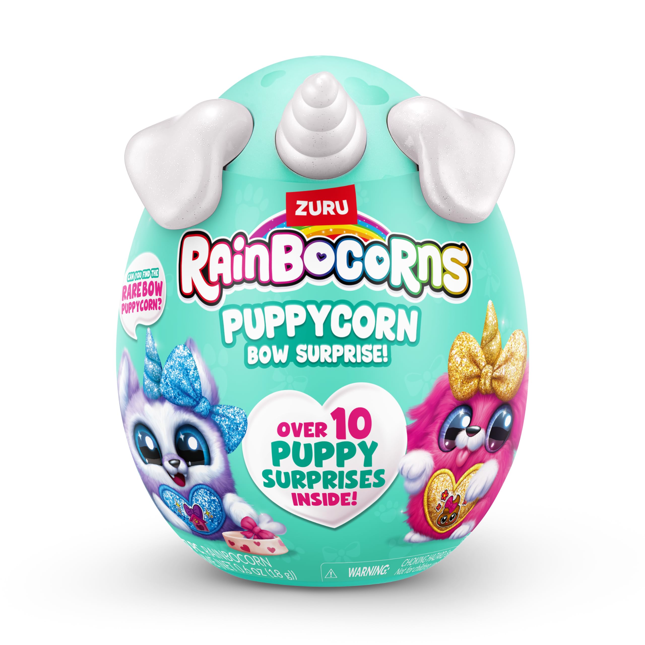 Rainbocorns Puppycorn Bow Surprise - Zedd the Dalmatian Collectible Plush with 5 Layers of Surprises, Slime, Stickers & Boo-Boocorn - Ages 3+ 4