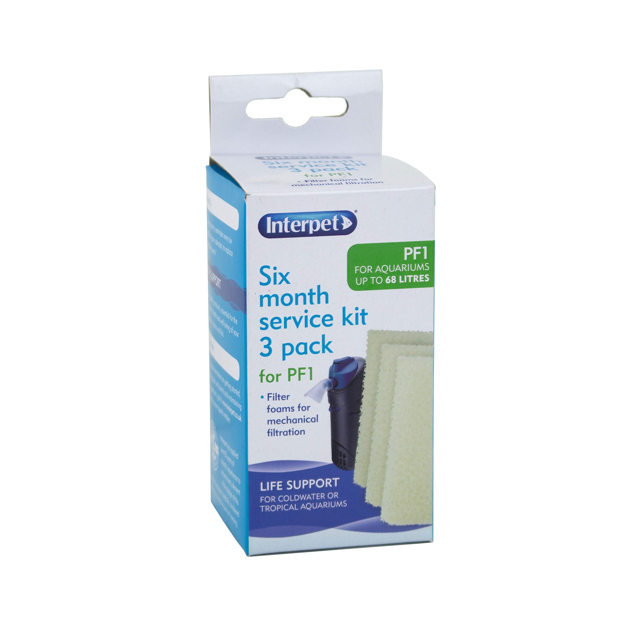 Interpet Replacement Plain Foams for PF1 Power Filter - 3 Pack | Removes Particulate Waste | 6 Month Supply 1