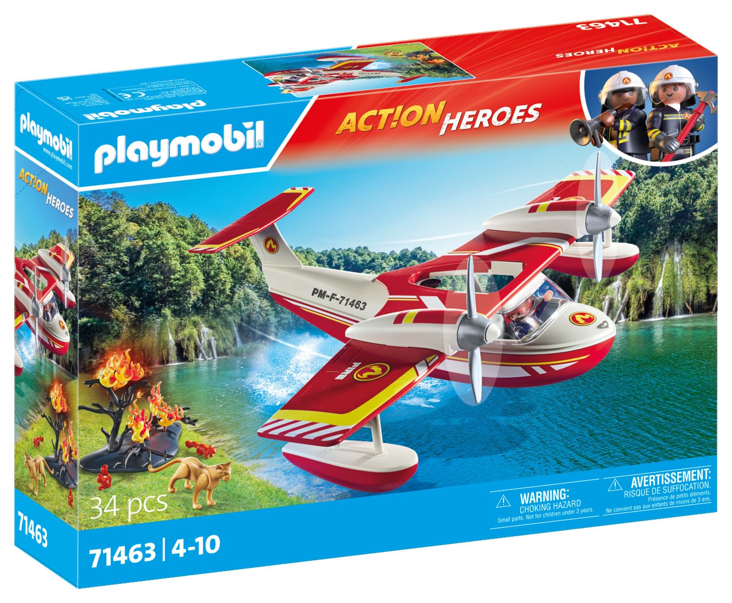 Playmobil Action Heroes 71463 Firefighting Seaplane with Extinguishing Fun | Ages 4+ 2