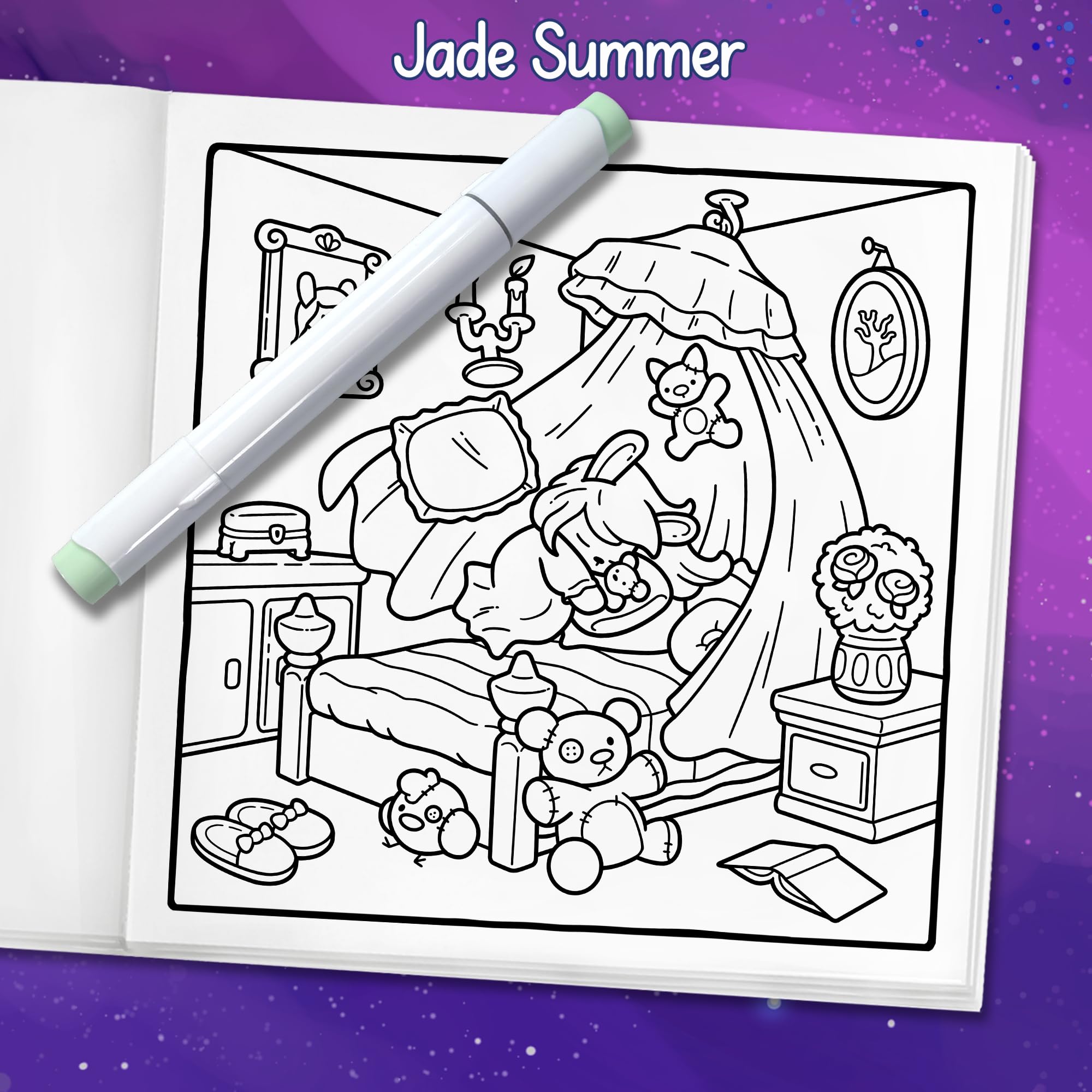 Spooky Places: Cozy Coloring Book for Adults and Teens with Cute and Creepy Designs by Jade Summer | 40 Images | Paperback 6