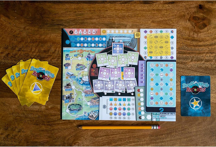 Inside Up Games Draft & Write Records - Music Board Game, Card Drafting, Strategy Game