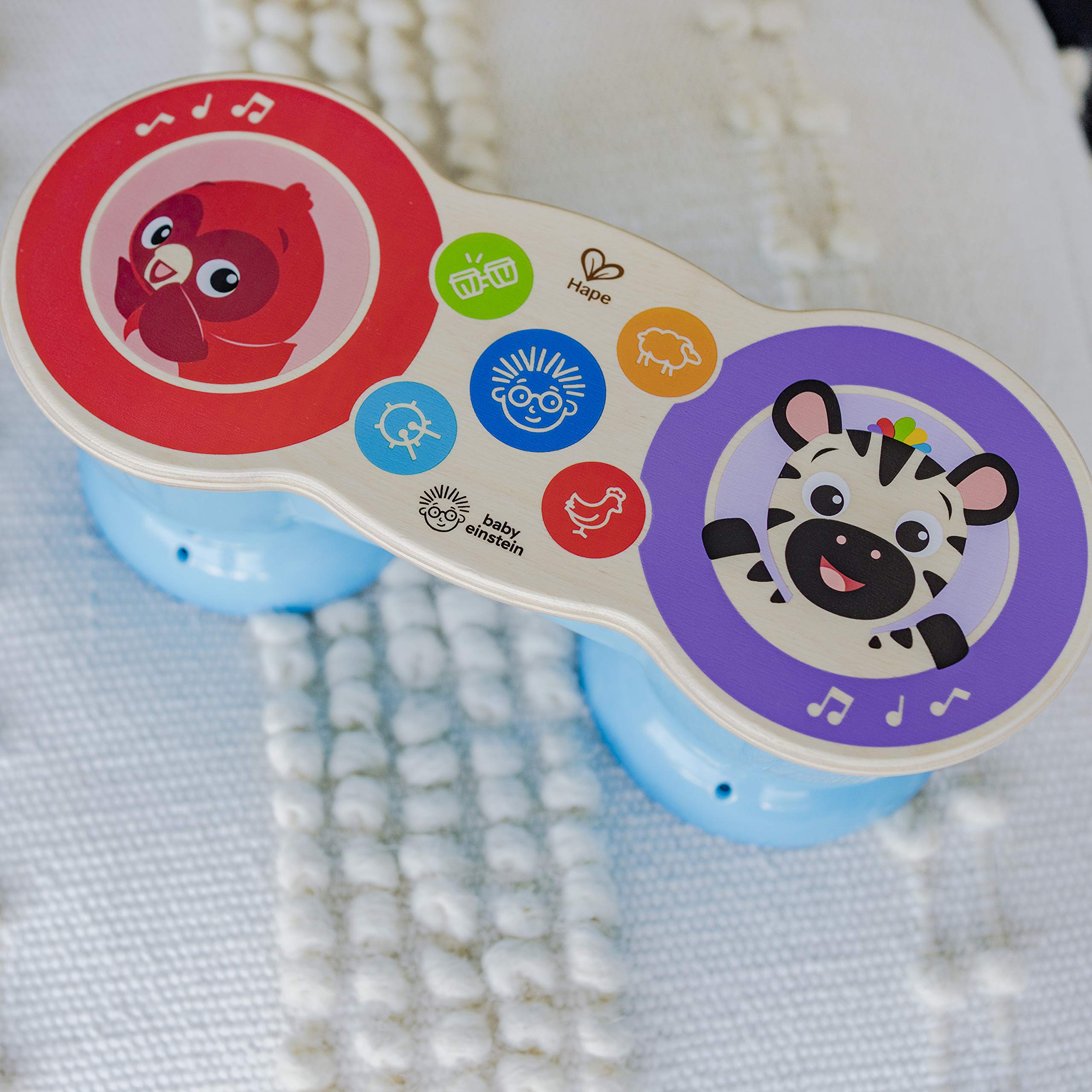 Baby Einstein Upbeat Tunes Magic Touch Drum - Wooden Musical Toy for Toddlers 6-36 Months 8