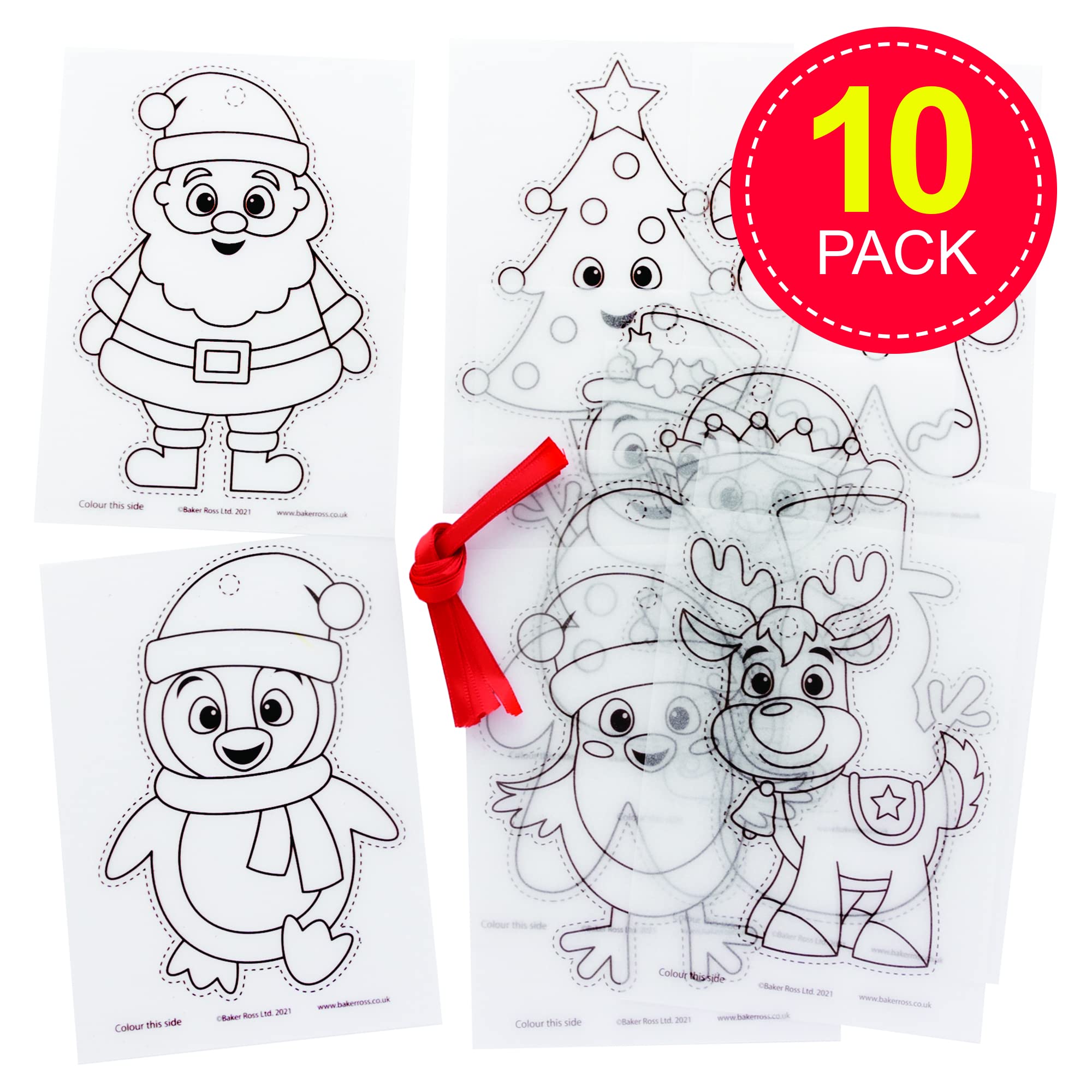 Baker Ross Christmas Super Shrink Decorations - Pack of 10 Plastic Craft Kit for Kids 4