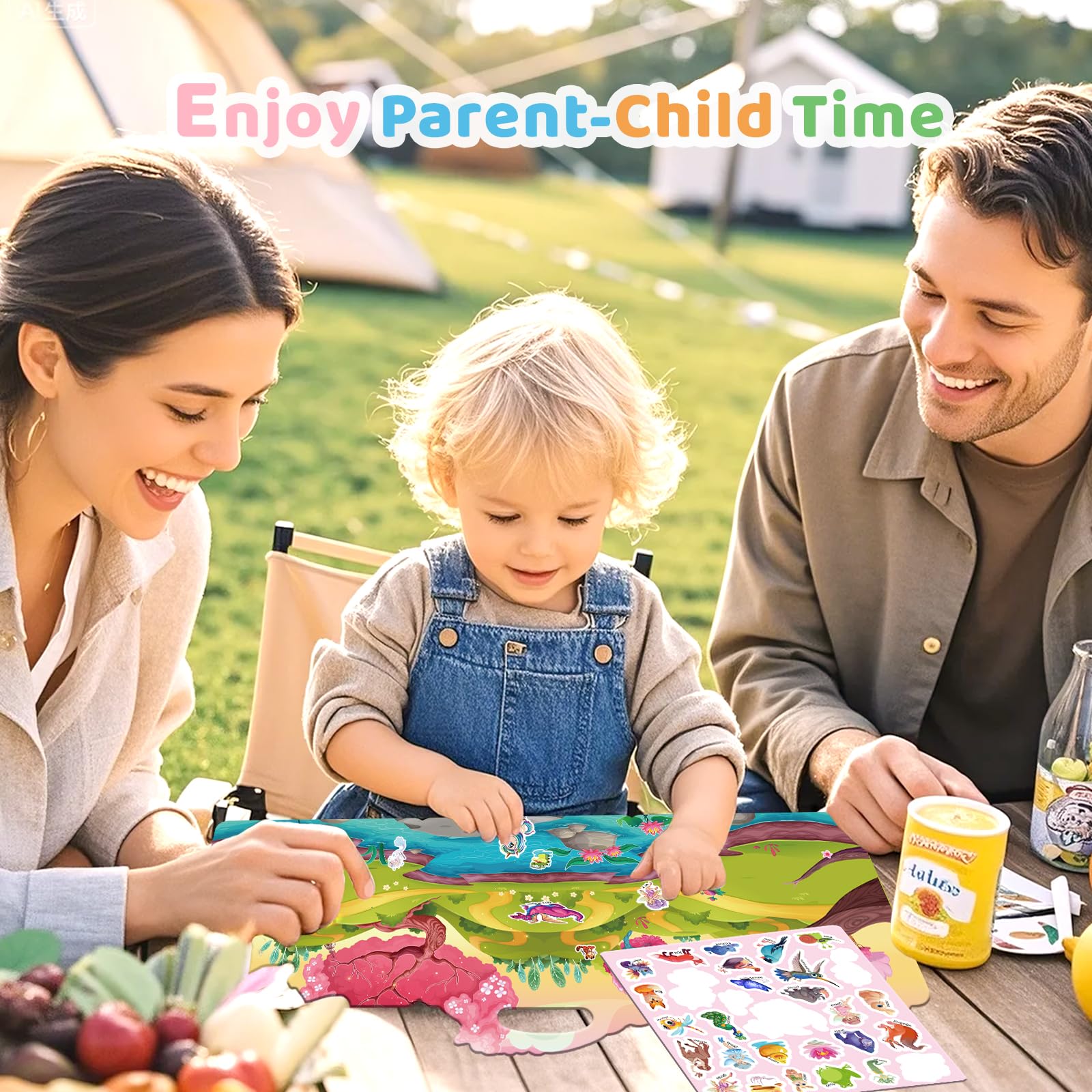 GUYUCOM Reusable Sticker Book Set - 4 Themes with 140+ Stickers for Kids 13