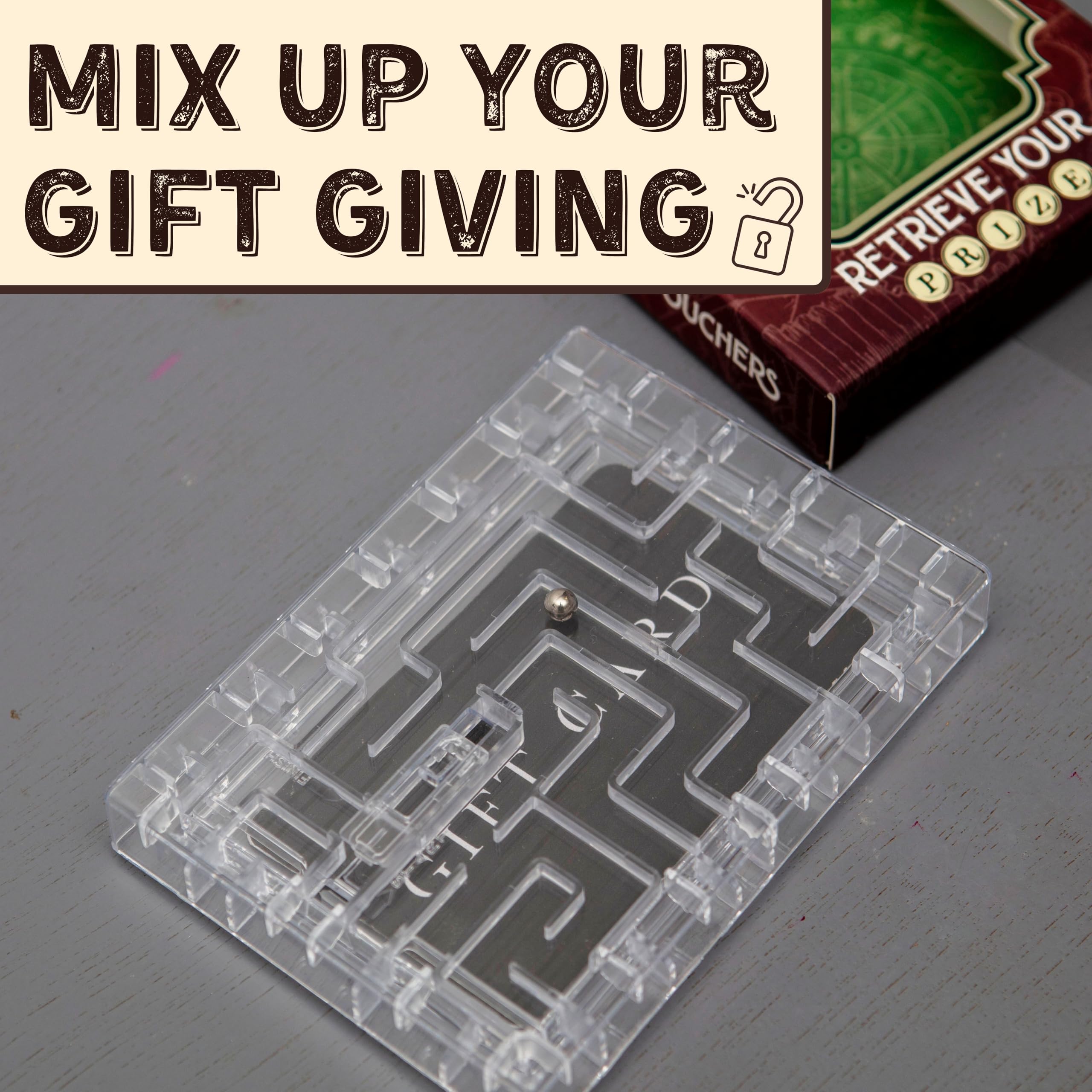 Boxer Gifts Escape Maze Money Puzzle Box for Gift Cards and Cash - Clear Plastic Brain Teaser Challenge 4