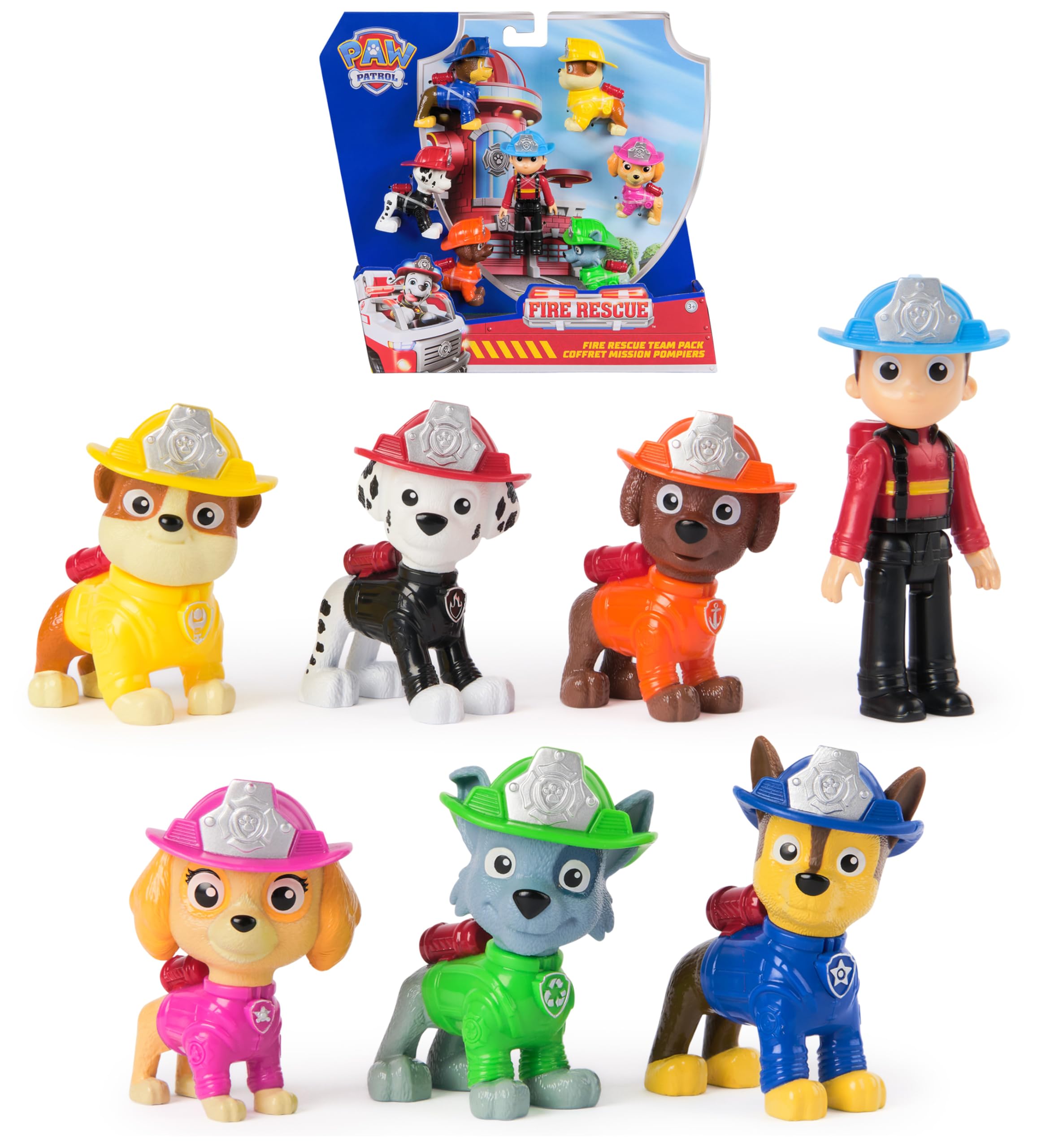 Paw Patrol Fire Rescue Team Pack - 7 Action Figures | Ages 3+ | 7.6 cm Tall