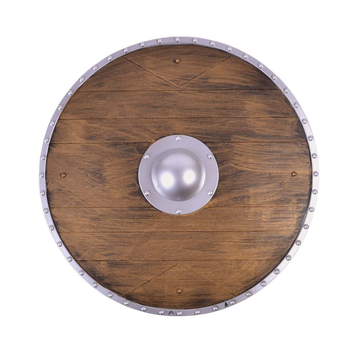 Bristol Novelty Warrior Shield Costume Accessory - Round, Brown and Silver, 40 x 40 cm