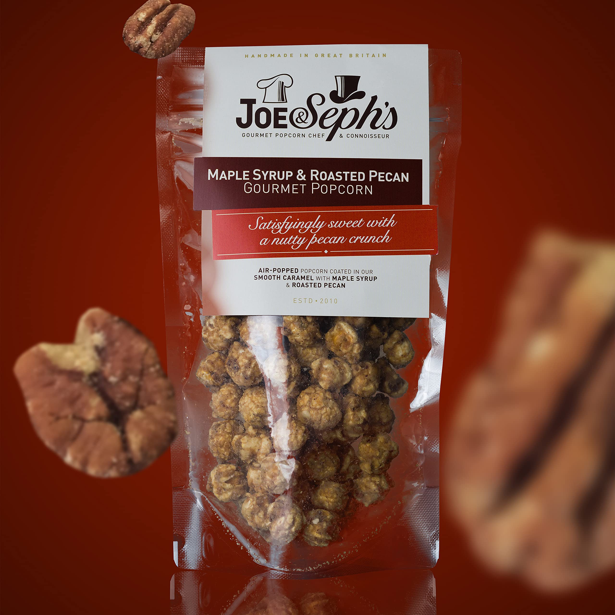 Joe & Seph's Maple Syrup & Roasted Pecan Gourmet Popcorn - 80g Air-Popped Snack | Gluten Free 3