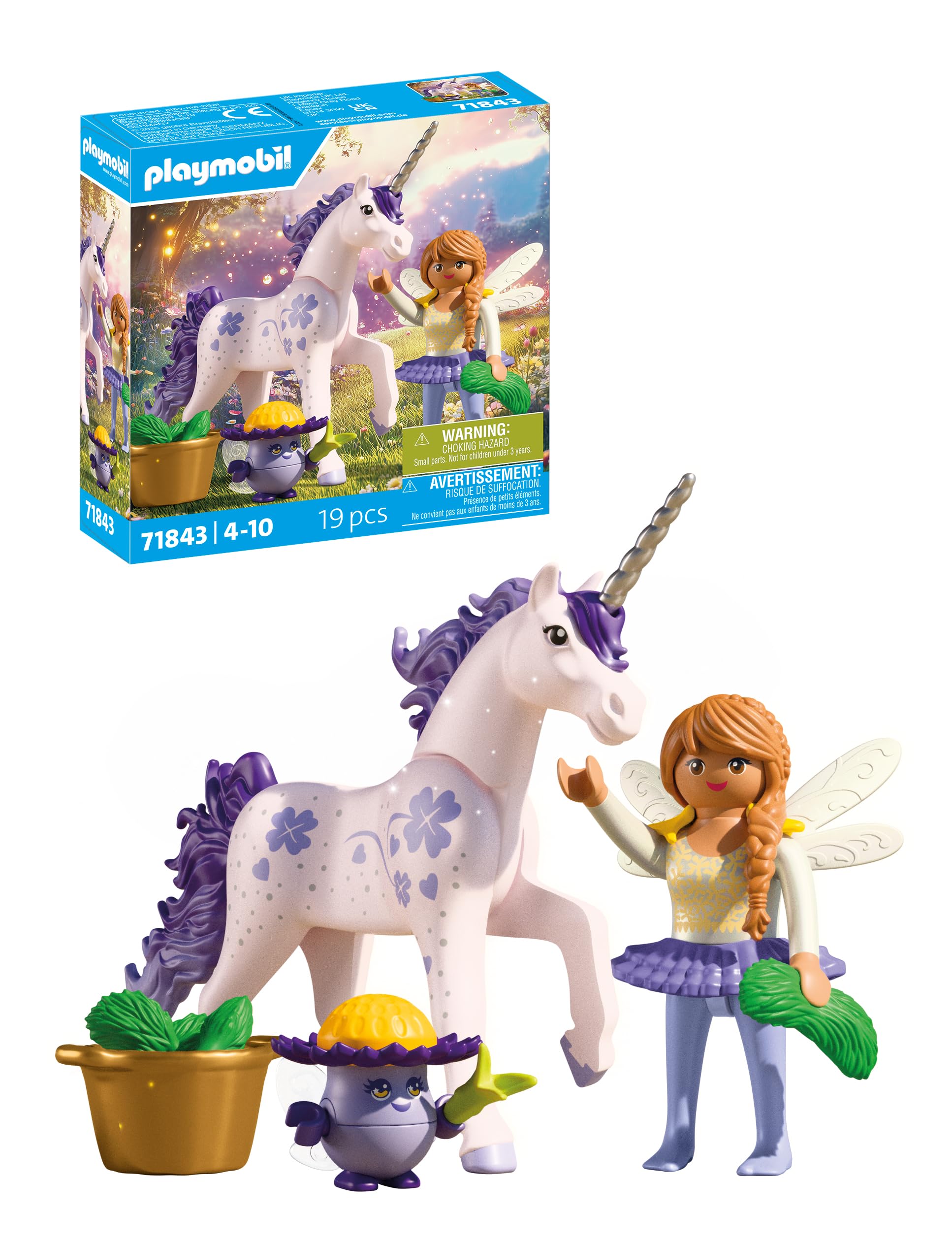 Playmobil | Magic Unicorns | Unicornio celeste con hada | Con detalles mágicos y accesorios intercambiables | Regalo perfecto para niños a partir de 4 años | 71841 1