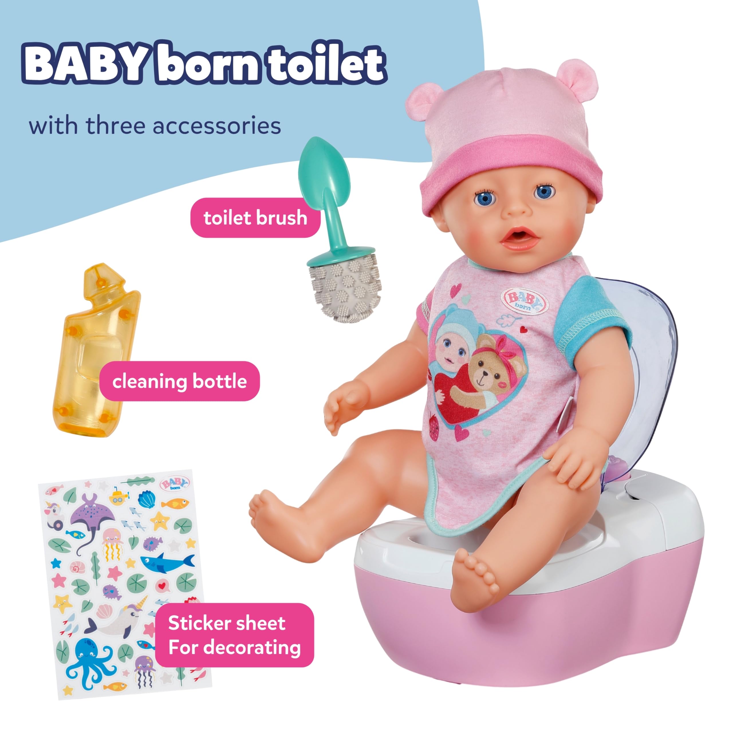 BABY born Toilet - Doll Toilet with Flushing Sounds, Toilet Song & Accessories 11