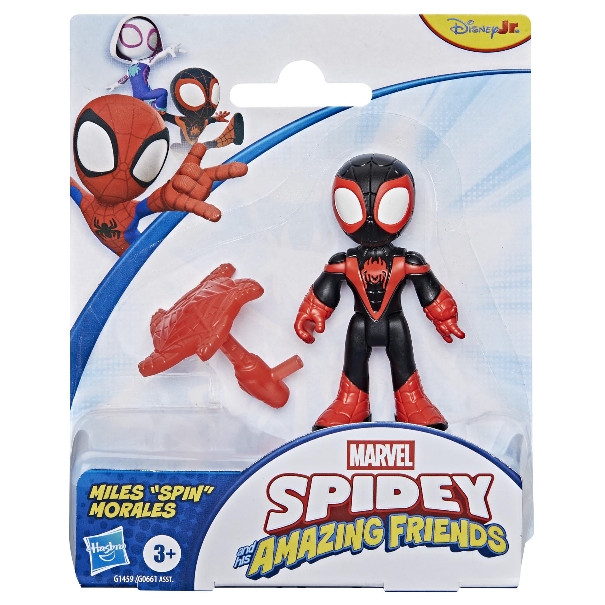 SPIDEY AND HIS AMAZING FRIENDS Miles 'Spin' Morales Action Figure - 3 Inch Poseable Toy with Web Accessory