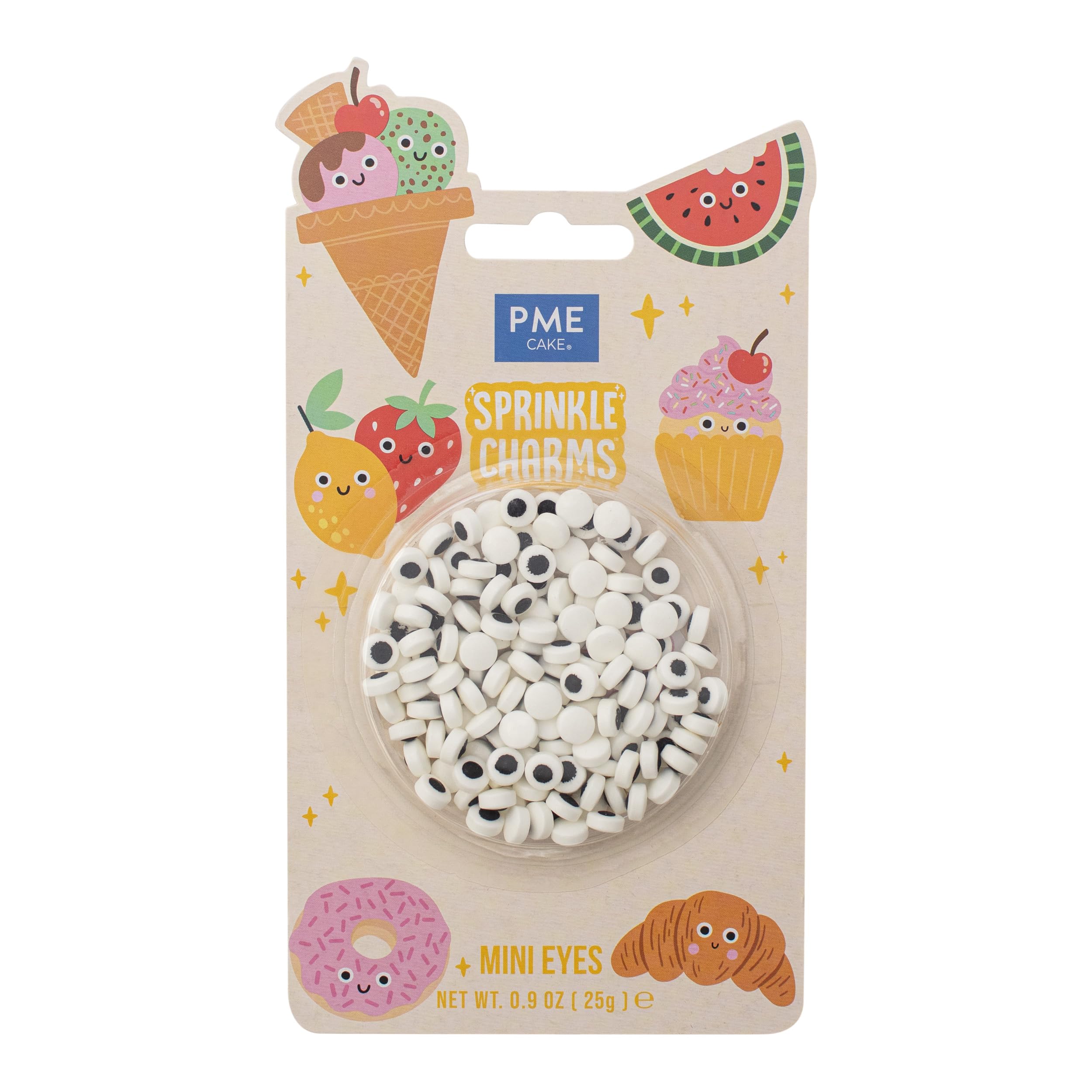 PME Cake Mini Eyes Sprinkle Charms - Edible Decoration | 25g (0.9oz) | Approx 7mm