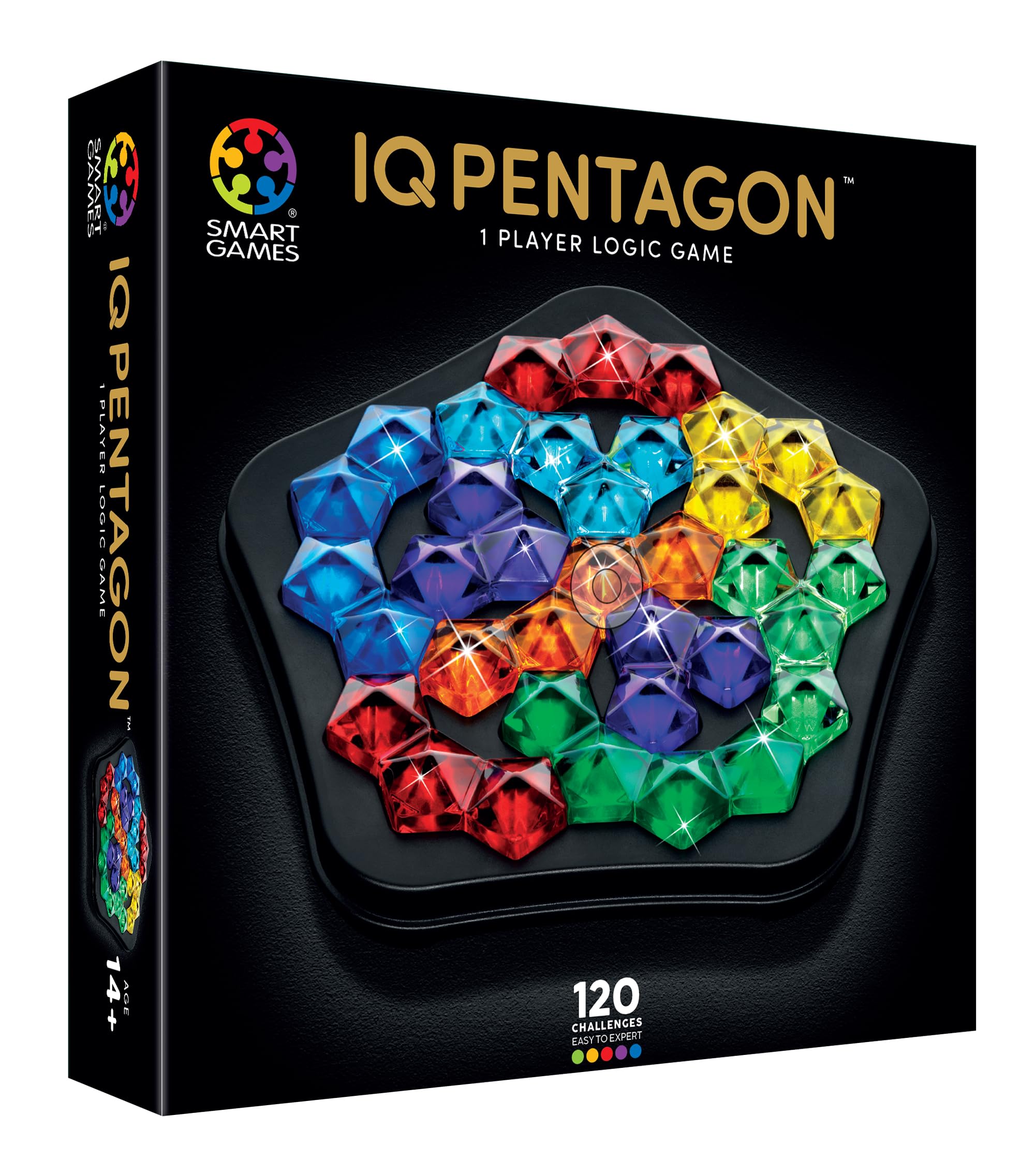 SmartGames IQ Pentagon Puzzle Game with 120 Challenges