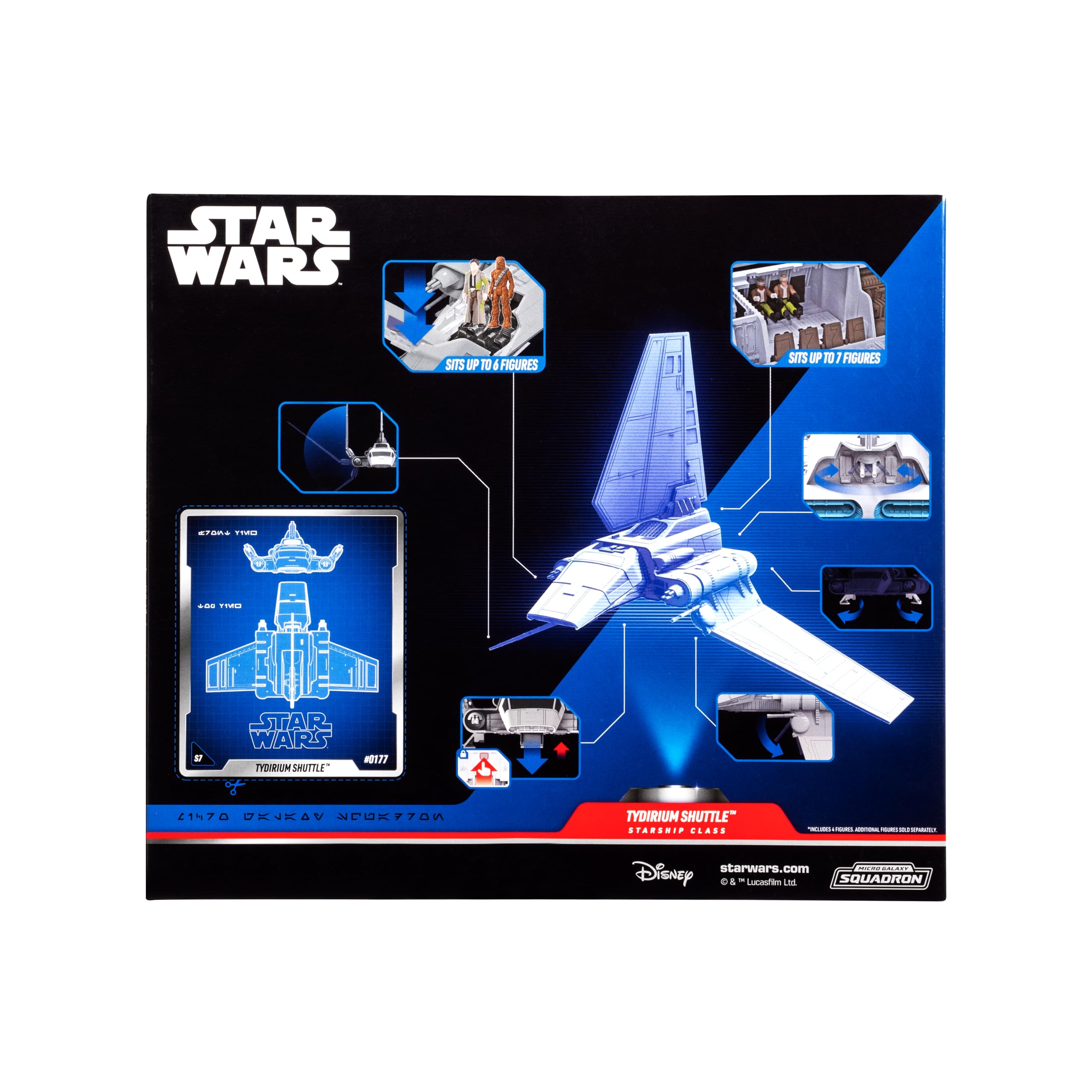 Jazwares Star Wars Micro Galaxy Squadron Tydirium Shuttle - 7-Inch Vehicle | Ages 3+