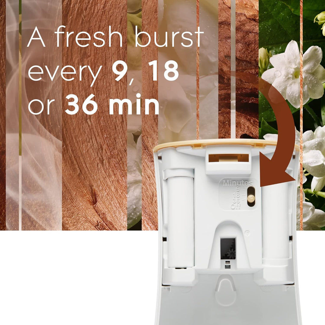 Glade - Automatic Air Freshener Holder & Refill Starter Kit with Sandalwood & Jasmine Scent