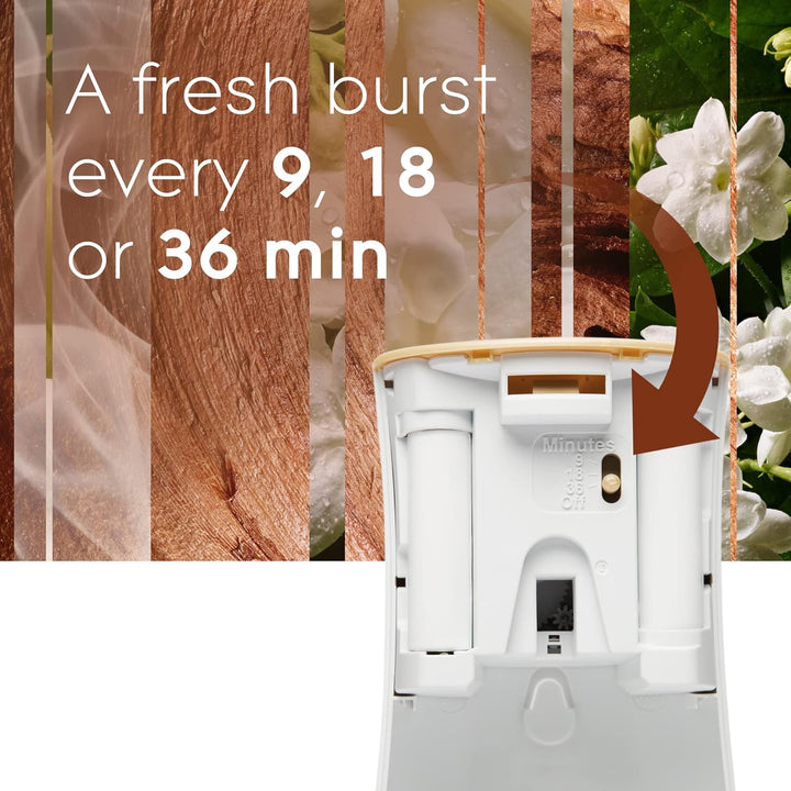 Glade - Automatic Air Freshener Holder & Refill Starter Kit with Sandalwood & Jasmine Scent