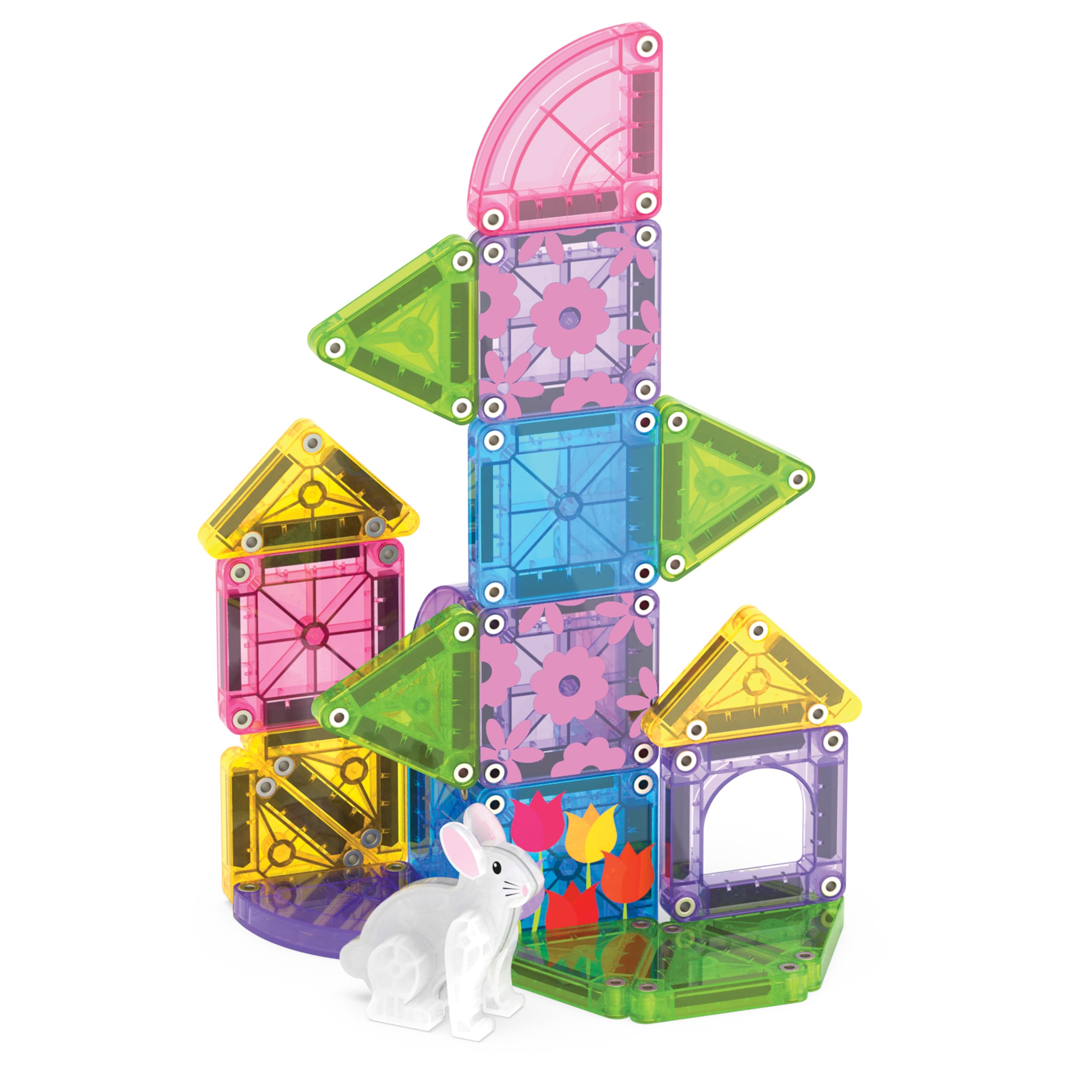 Magna-Tiles Spring Garden Travel Set - 24 Pieces | Ages 3+ | Magnetic Building Toy 6