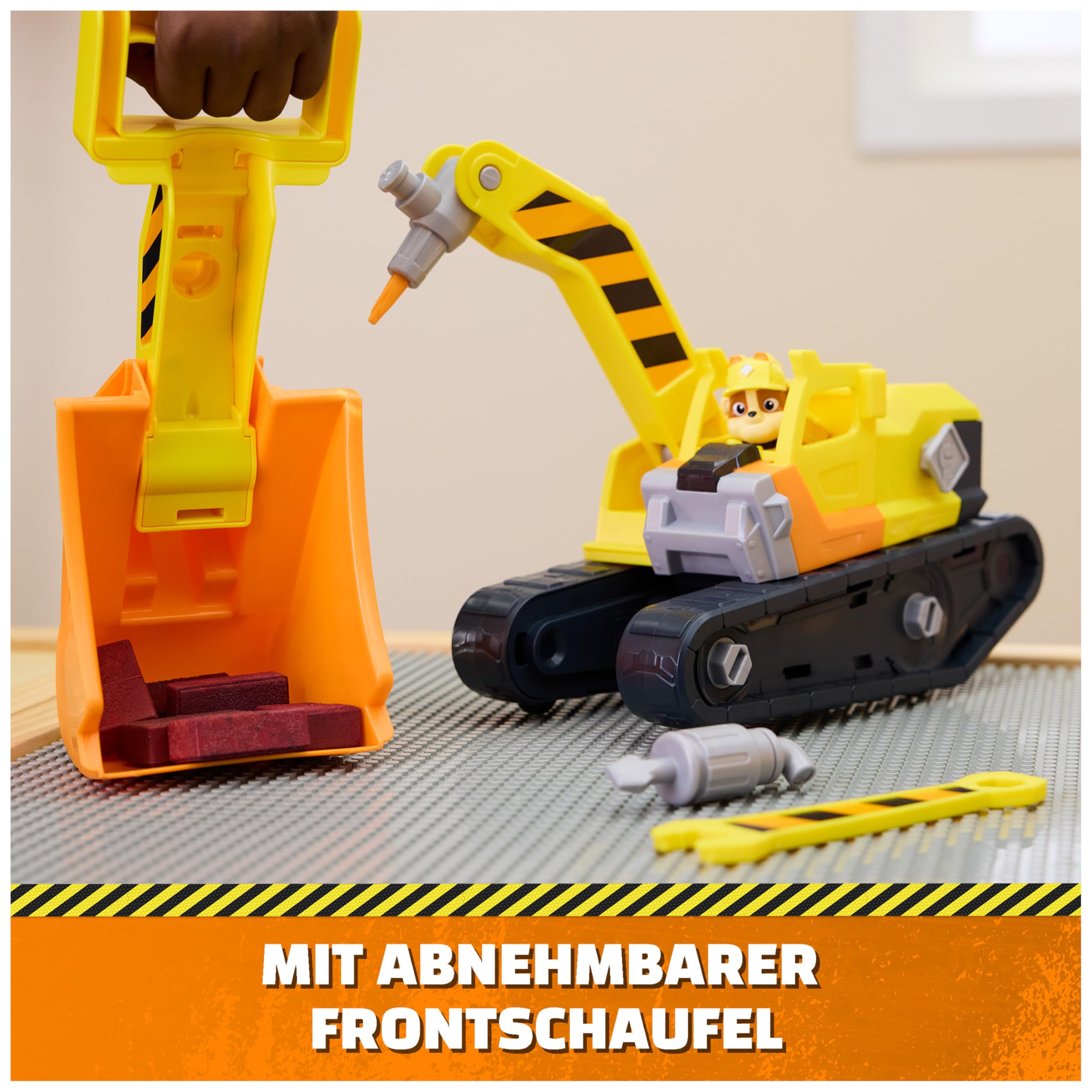 Rubble & Crew Rubble's Ultimate Tool Bulldozer Vehicle with 4 Tools and Figure | Ages 3+ 7