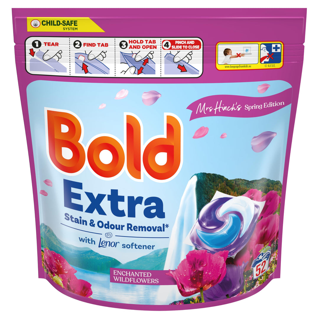 Bold EXTRA PODS Washing Liquid Capsules, Enchanted Wildflowers, Part of Mrs Hinch's Spring Edition