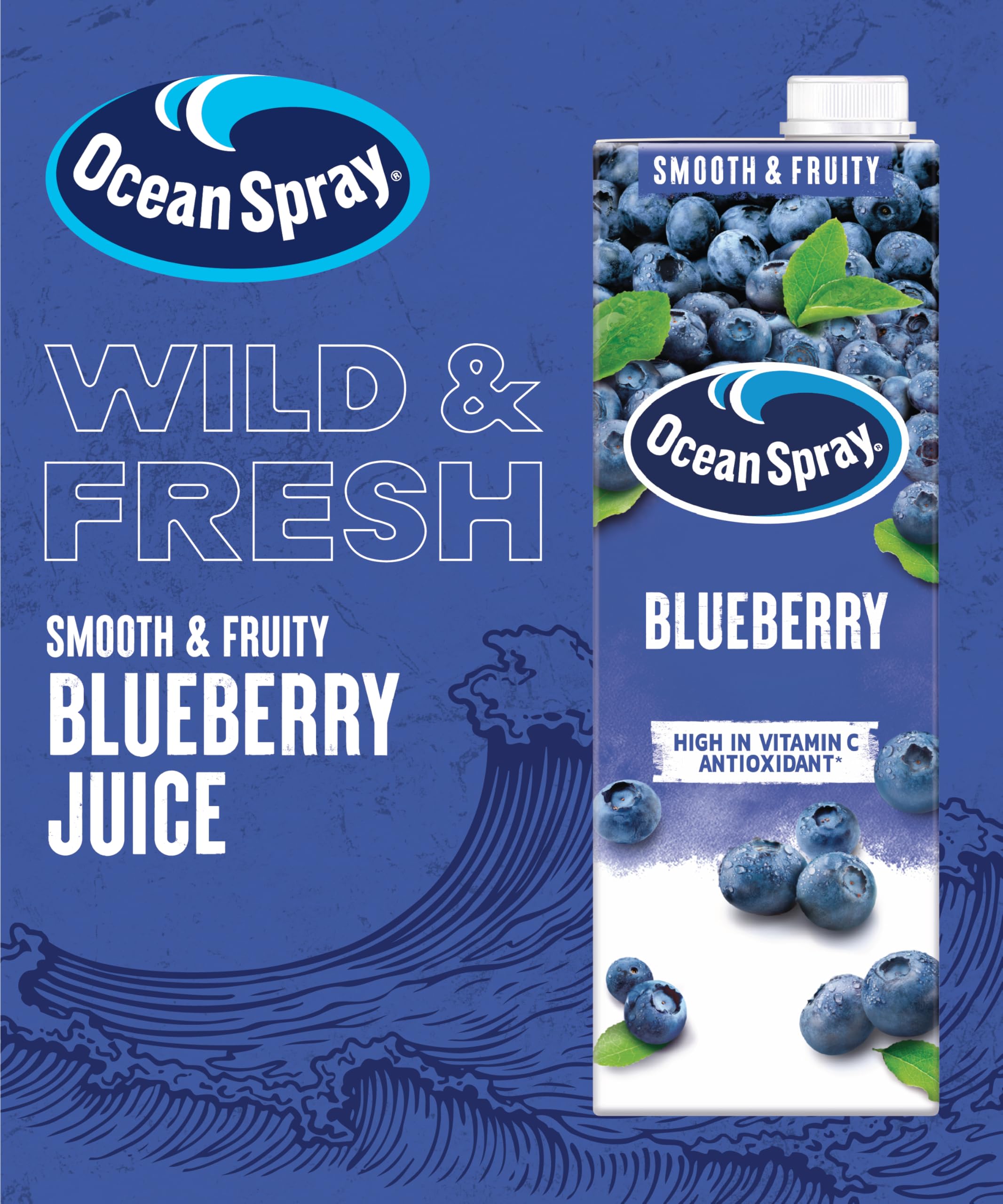 Ocean Spray Blueberry Fruit Juice Drink - 1L Carton | Rich in Vitamin C | No Artificial Additives