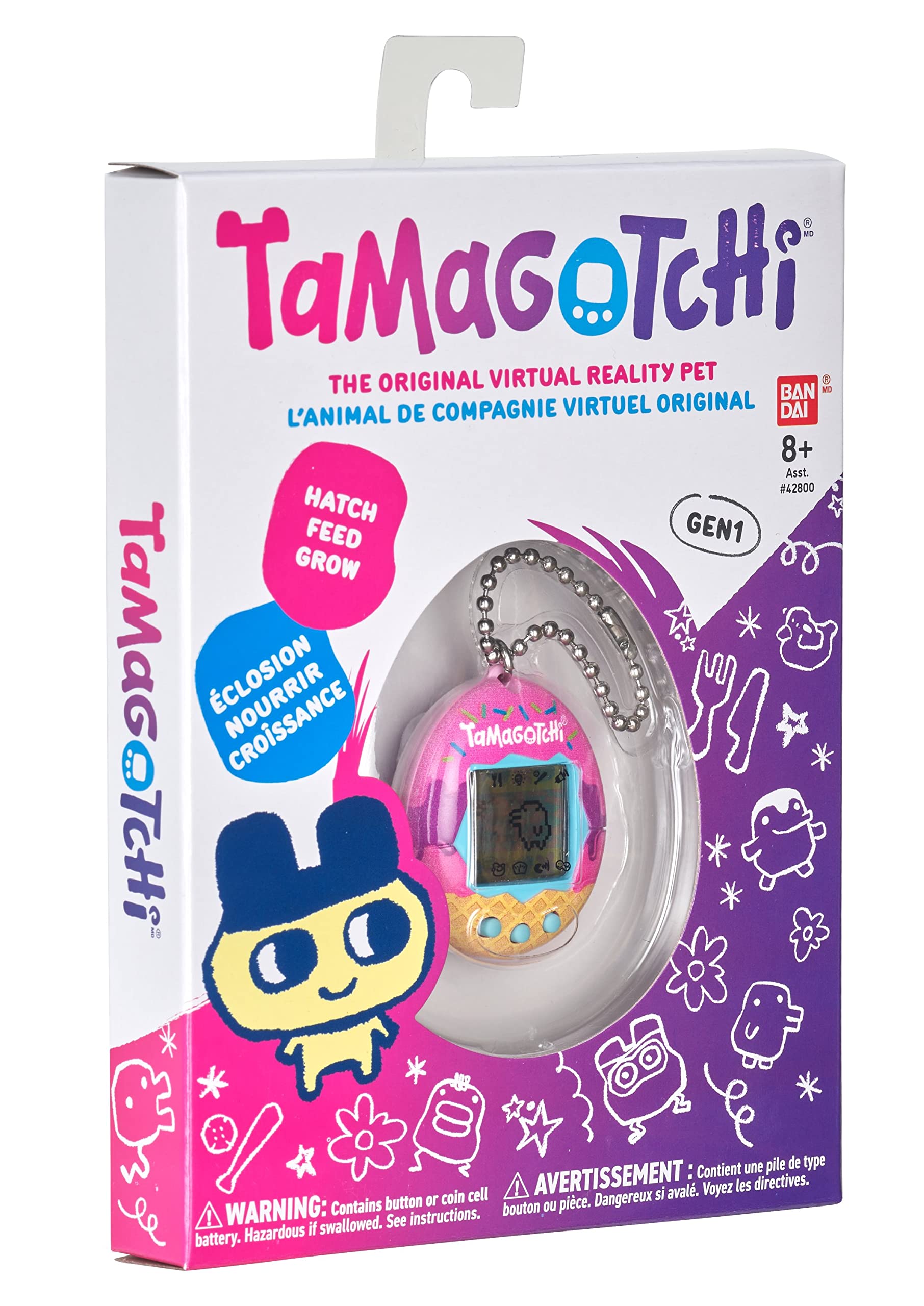 Bandai Tamagotchi Original Ice Cream Shell - Retro Virtual Pet Toy for Kids & Adults 8+ 17