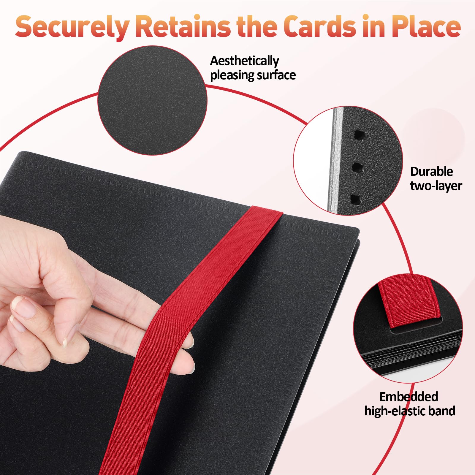 Euqvunn Trading Card Binder - 432 Pockets, Side-Loading, Archival Safe | Matte Black 7