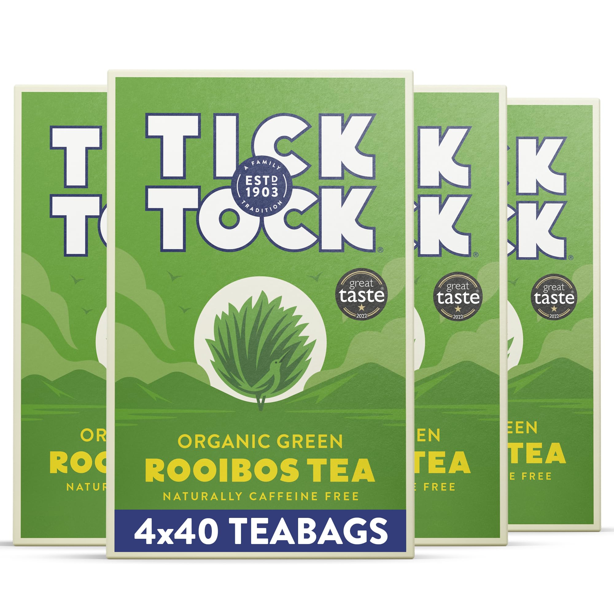 Tick Tock Organic Green Rooibos Tea Bags - Naturally Caffeine-Free, Biodegradable, 288g 8