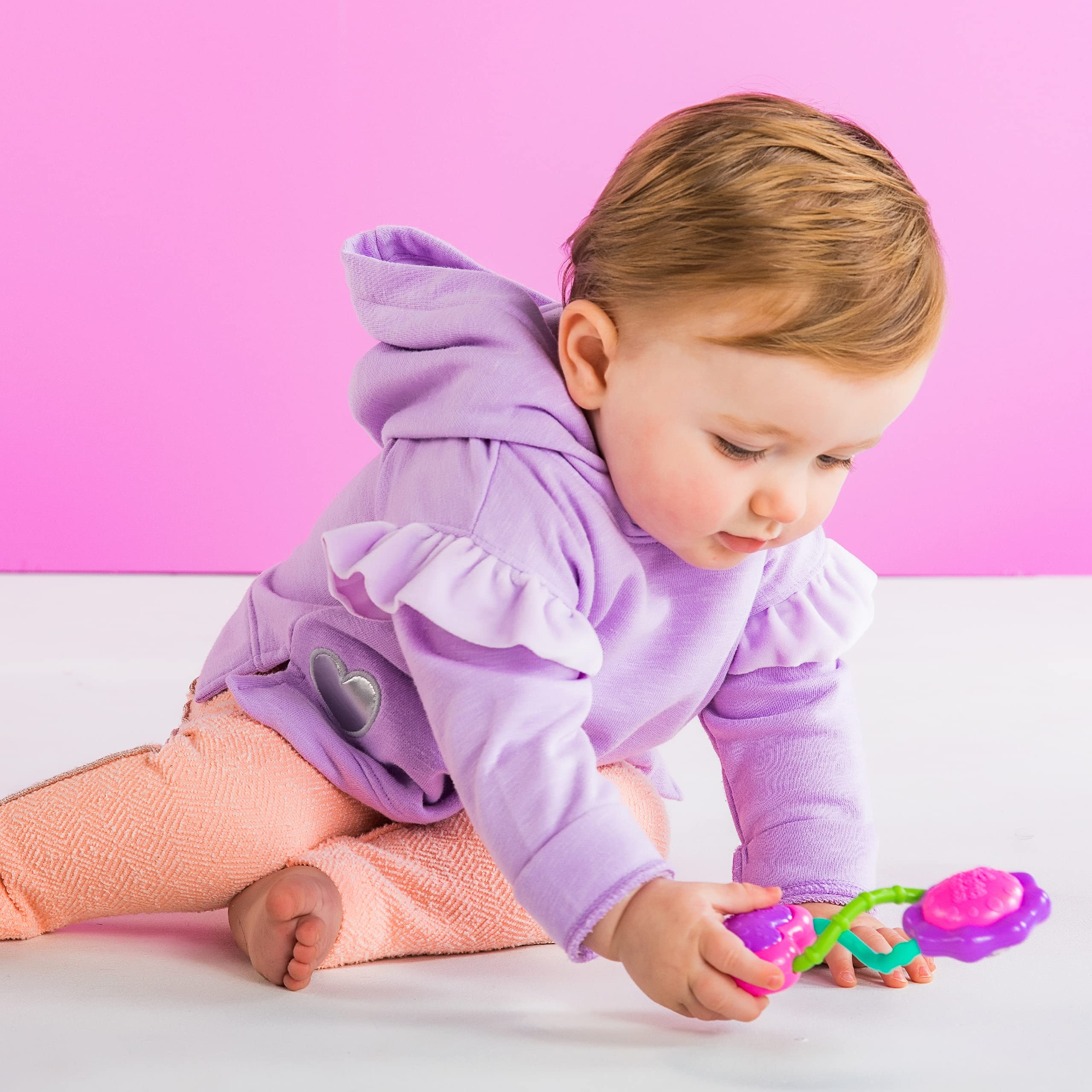 Bright Starts Rattle & Shake Baby Barbell Toy - Pink, BPA-Free, Ages 3-36 Months 4