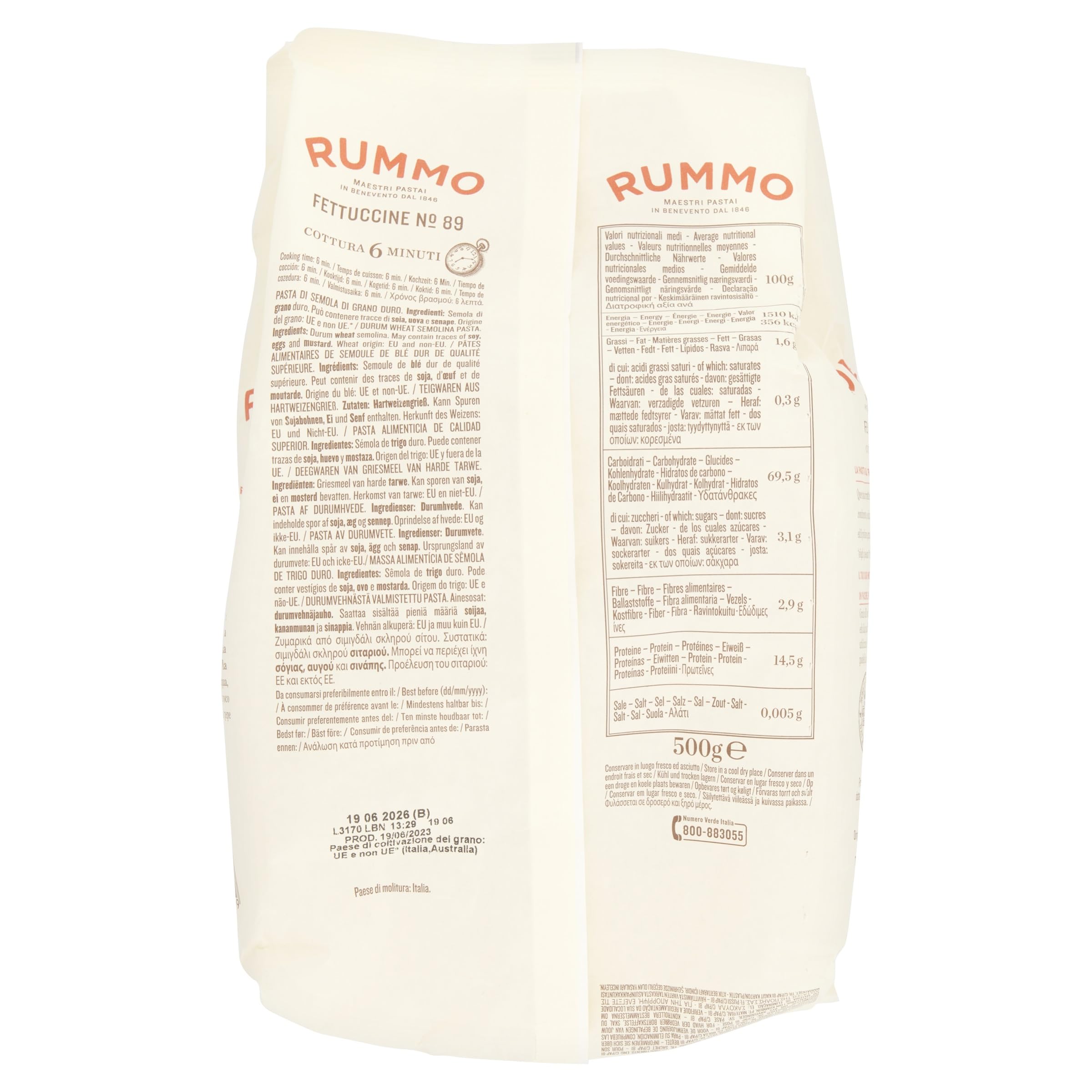 Rummo Fettuccine Pasta No.89 - Classic Ribbon-Cut, 500g Pack | Made in Italy 2