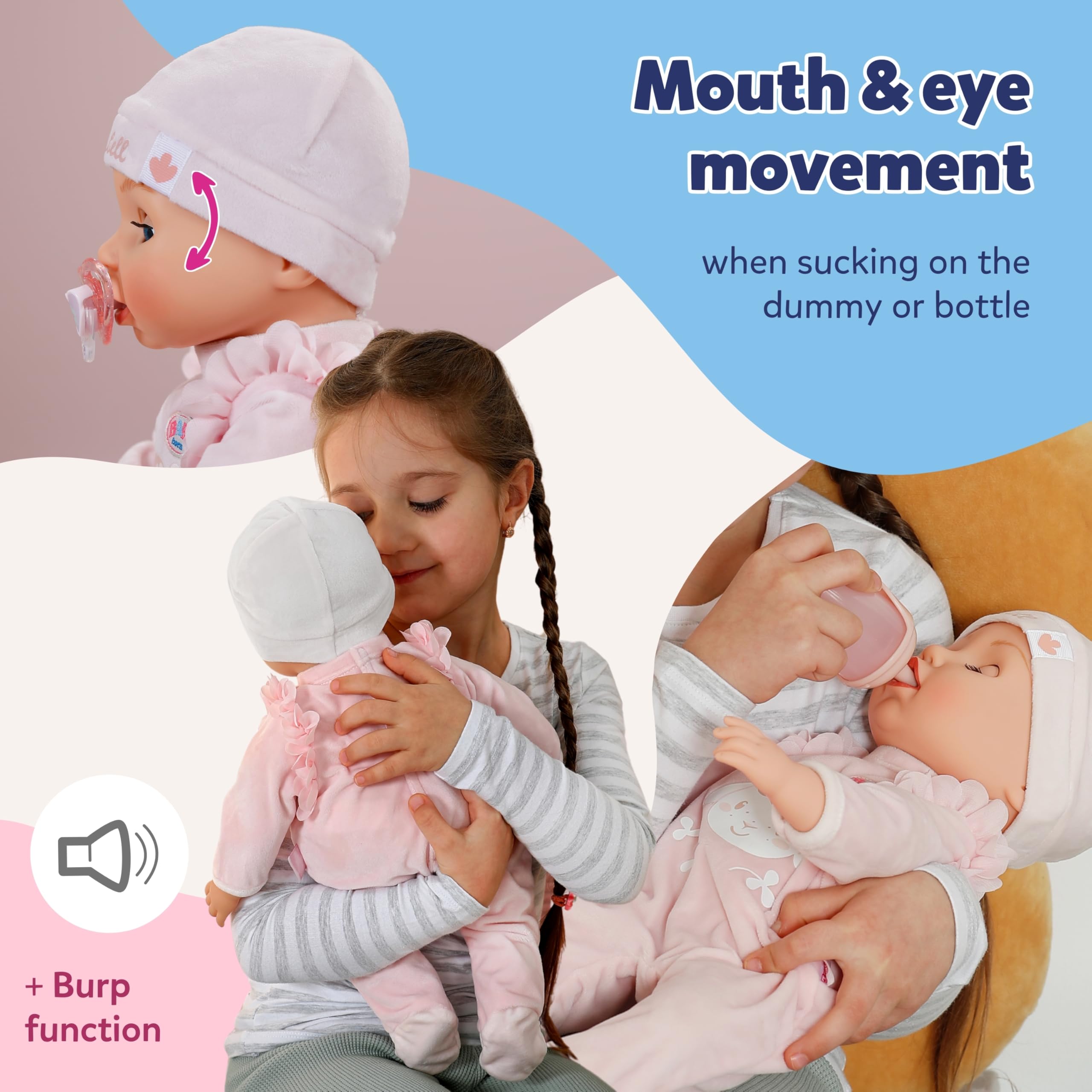 BABY born Annabell Soft Doll - 43cm, Interactive, Rosa | Ages 3+ 4