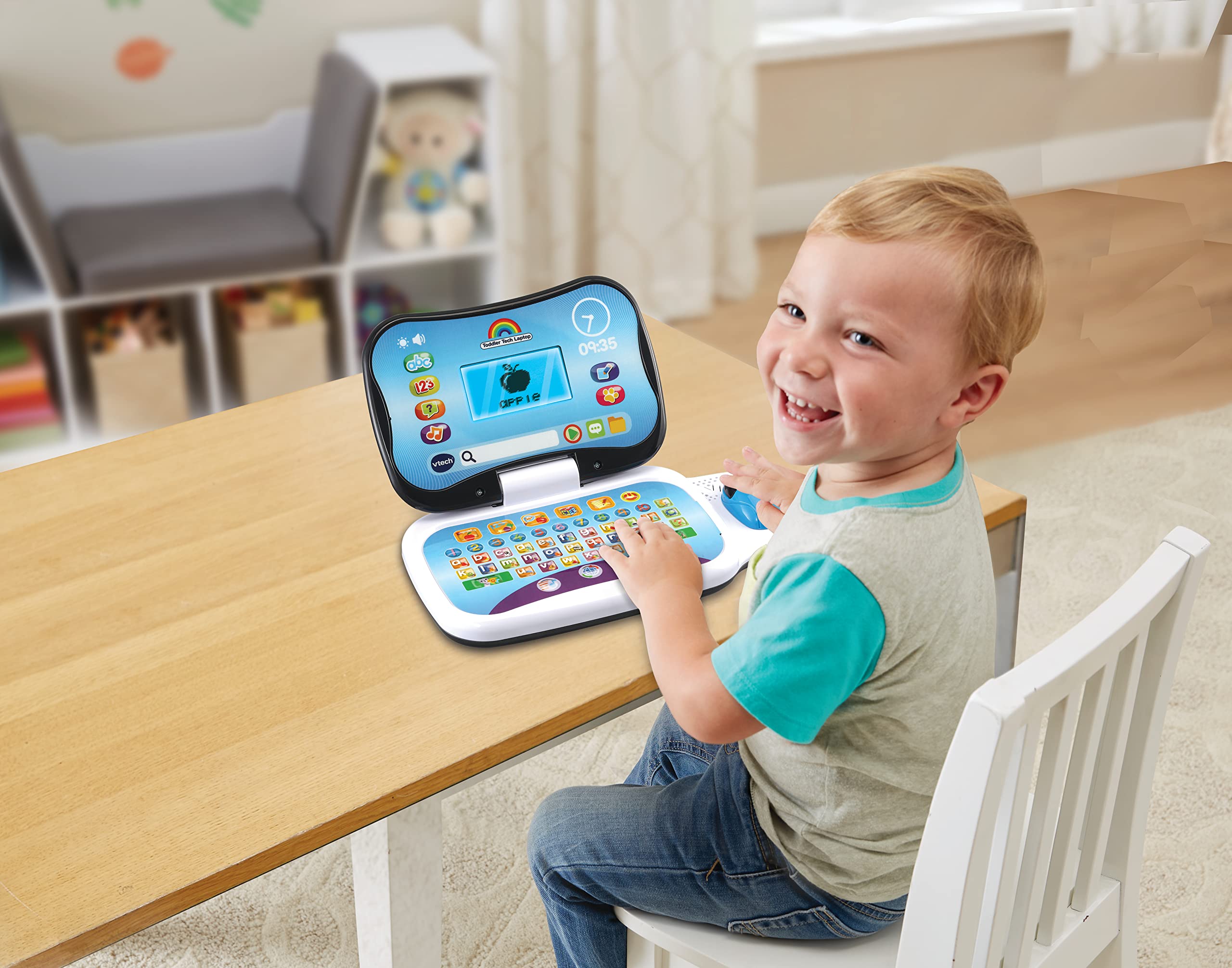 VTech Toddler Tech Laptop - 20 Interactive Games for Ages 2-4+ | Learn Letters, Shapes, Numbers & French 4