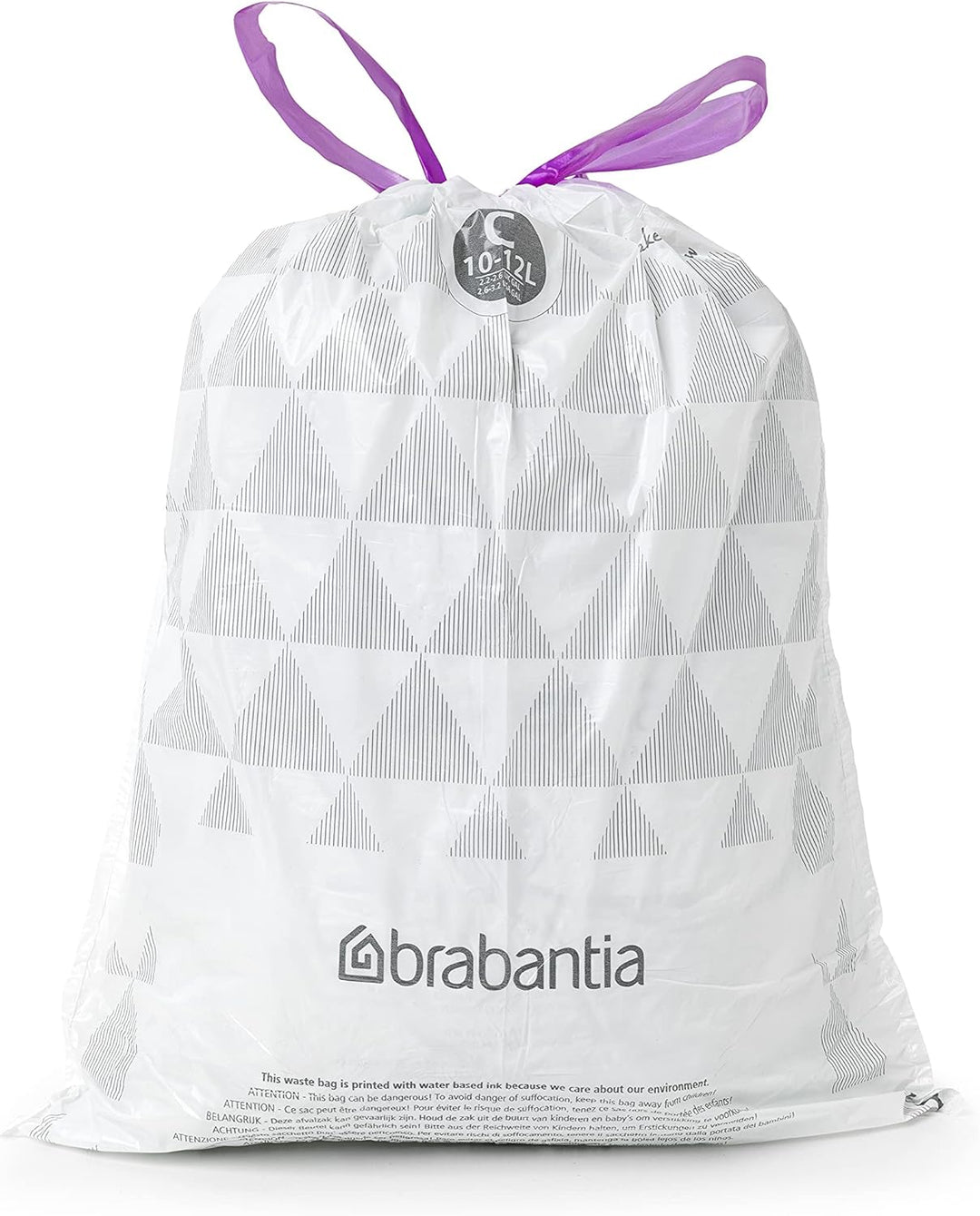 Brabantia PerfectFit Bin Bags - Code C, Extra Strong White Waste Bin Liners (Pack of 1)