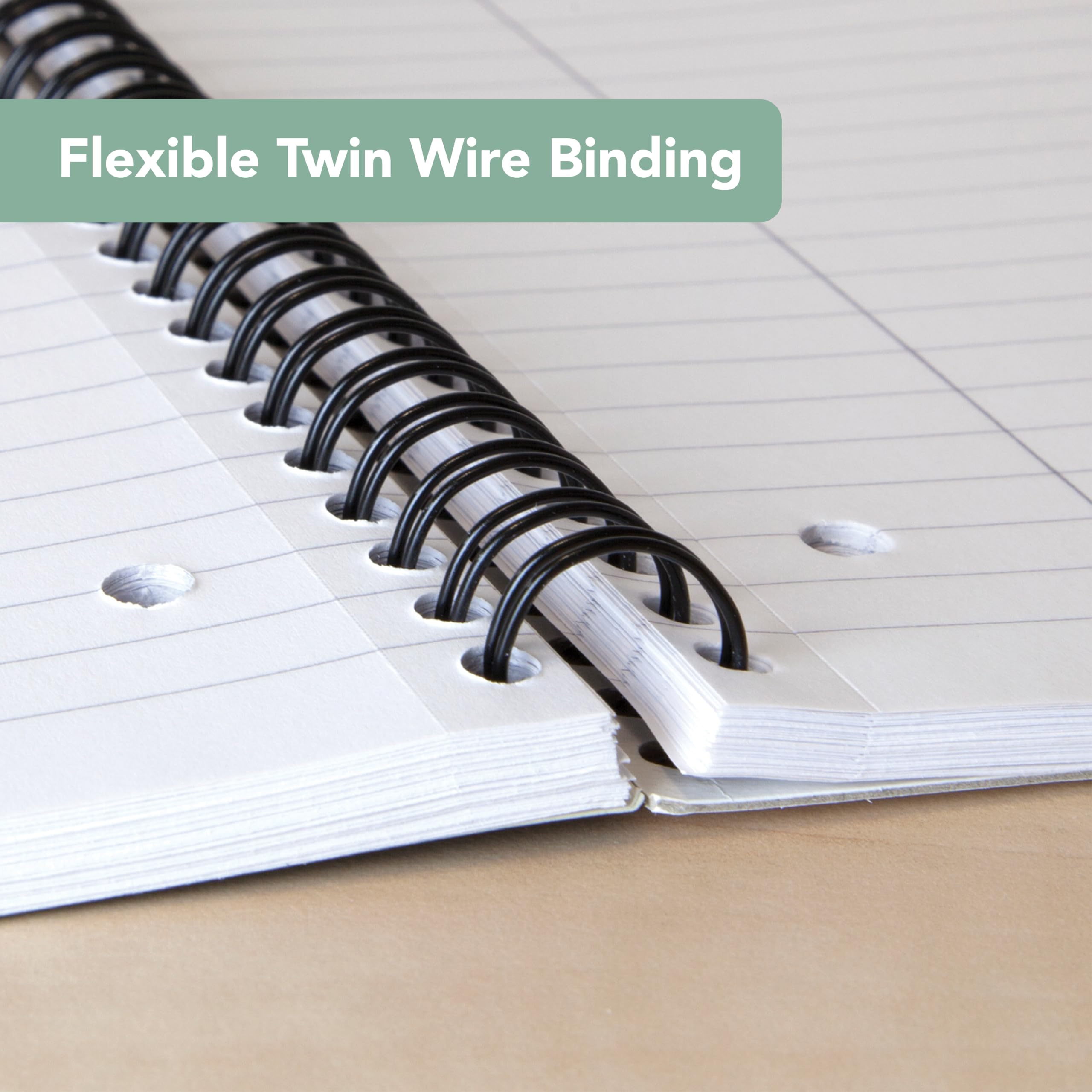 SUMMIT A4 Metallic Wirebound Notebook - 3 Pack, Ruled, 160 Pages, Green 4