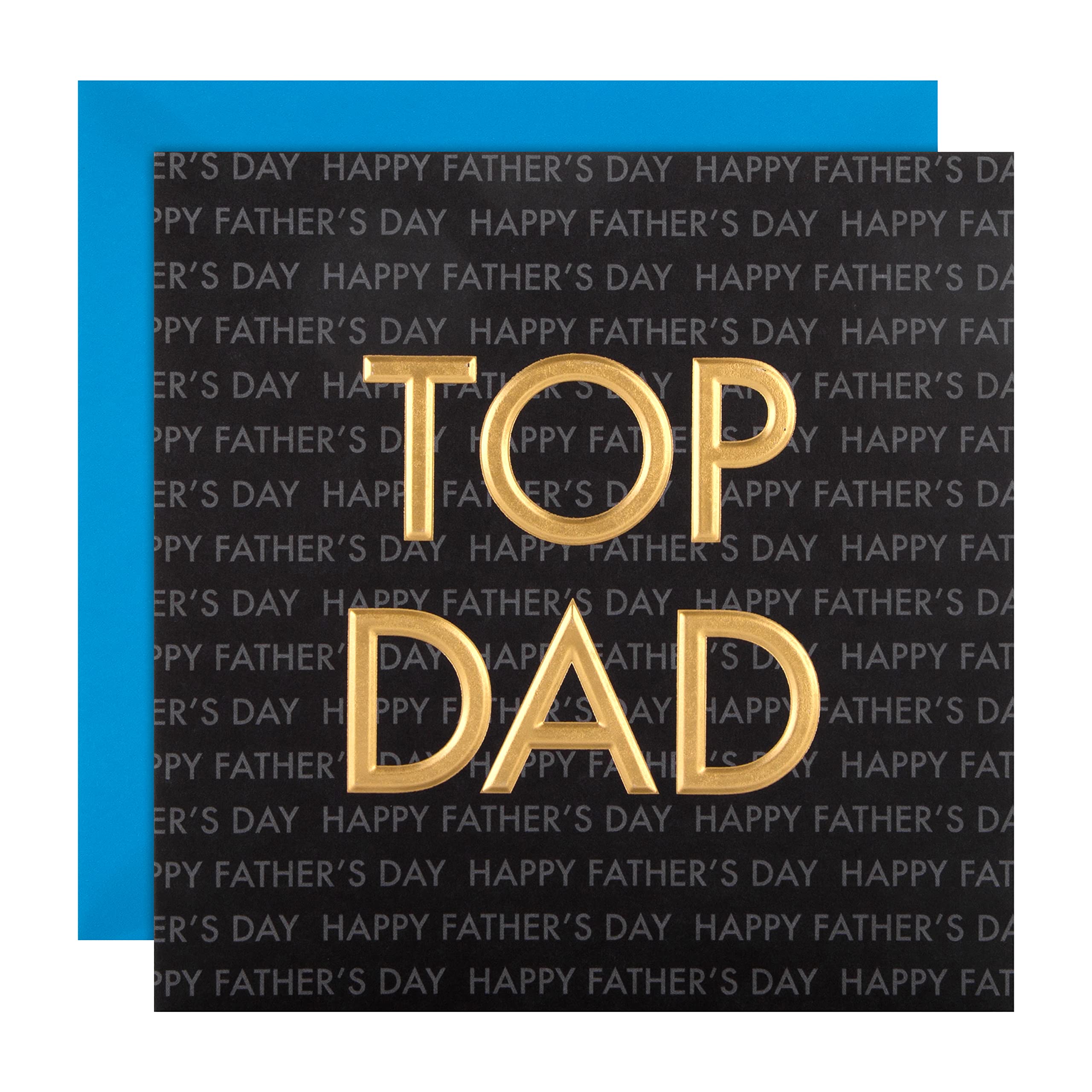 Hallmark Father's Day Card - Contemporary Text Design with Gold Foil & Embossing | 16cm x 16cm 1