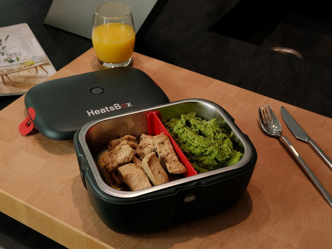 Faitron WFH03 Go Portable Electric Lunch Box - 925ml, 100W, Stainless Steel, App-Controlled, Rechargeable Battery, Gray