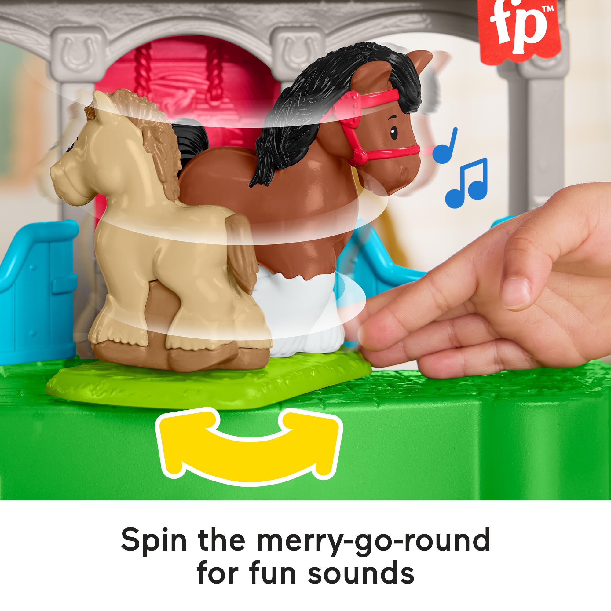 Fisher-Price Little People Friendly Horses Stable Playset with Sounds & Figures - Ages 1+ 8