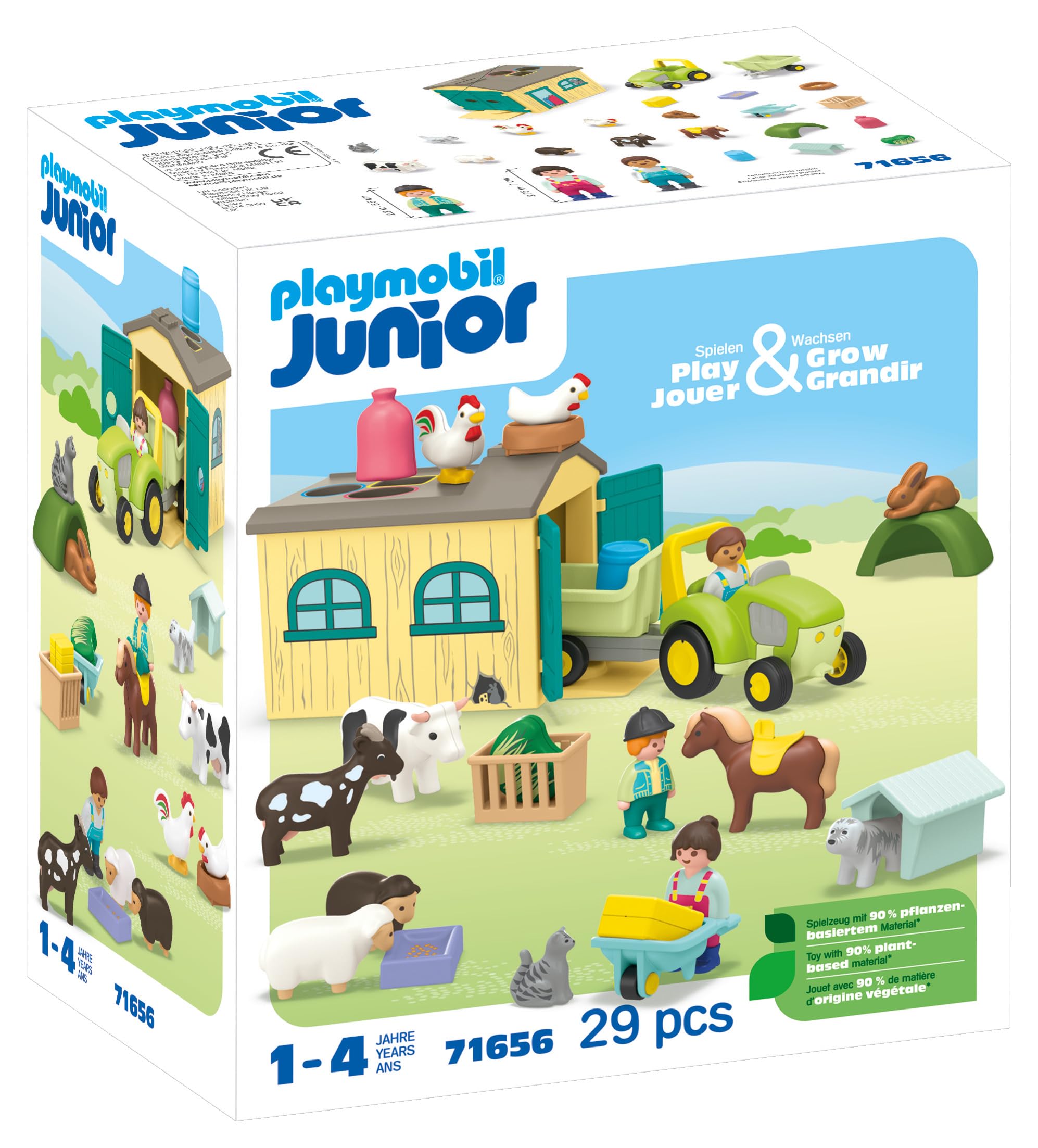 Playmobil 71656 JUNIOR Farm Adventure with Tractor, Trailer & Animals 7